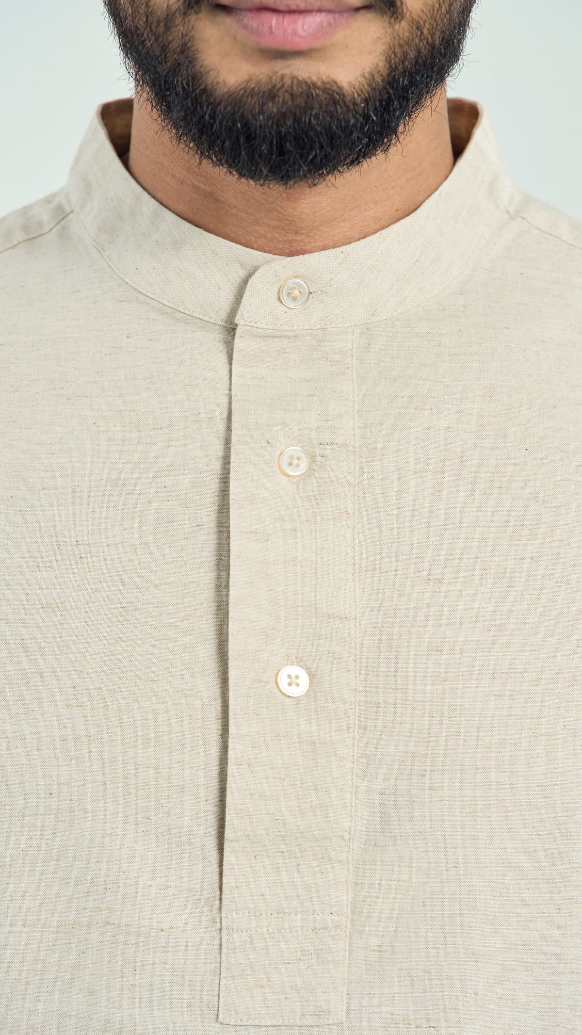 Kuadra Loose Fit Men Top Quarter Sleeve - Sand Beige