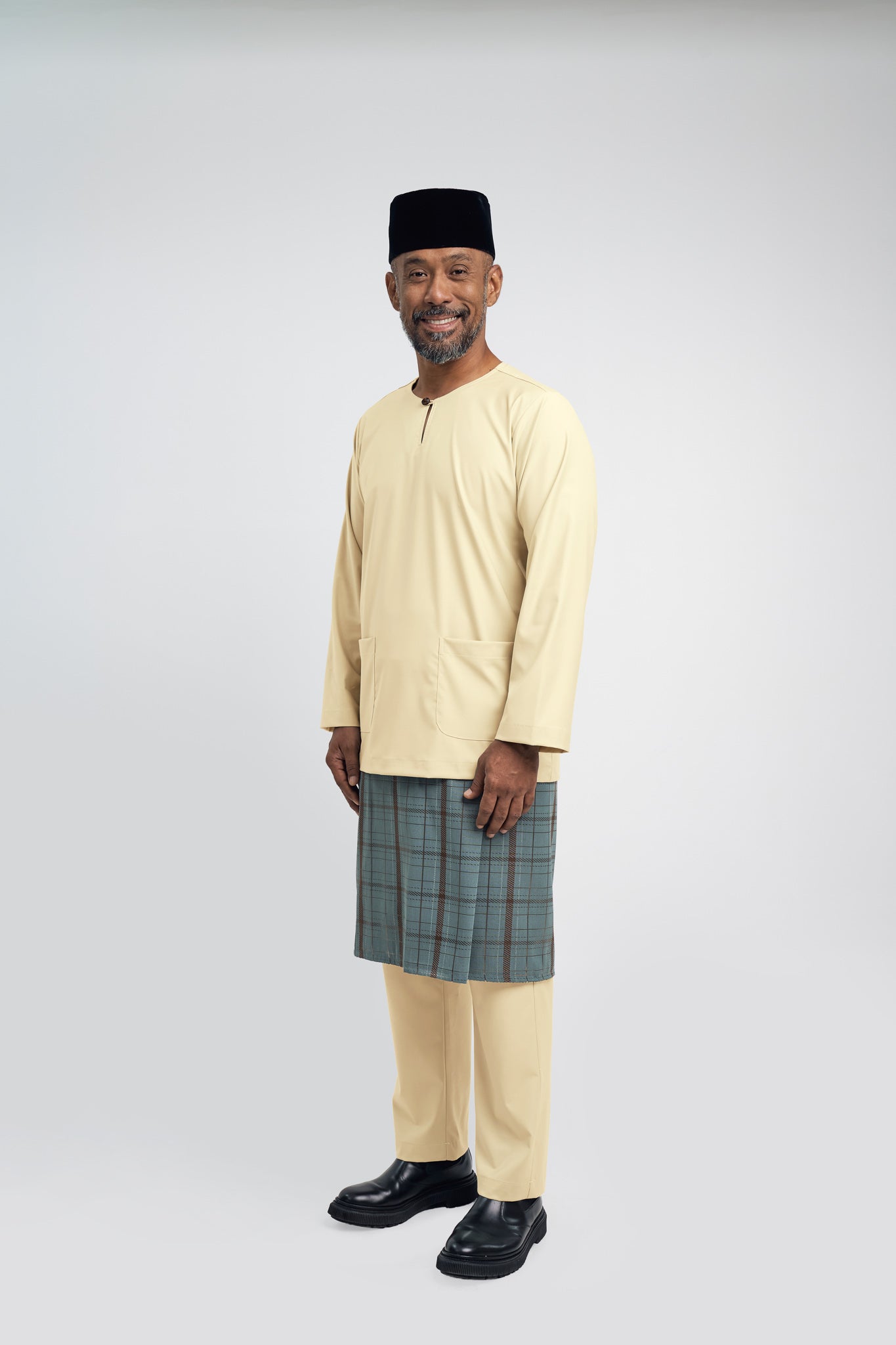 Patawali Modern Fit Baju Melayu Teluk Belanga - Kuning Langsat