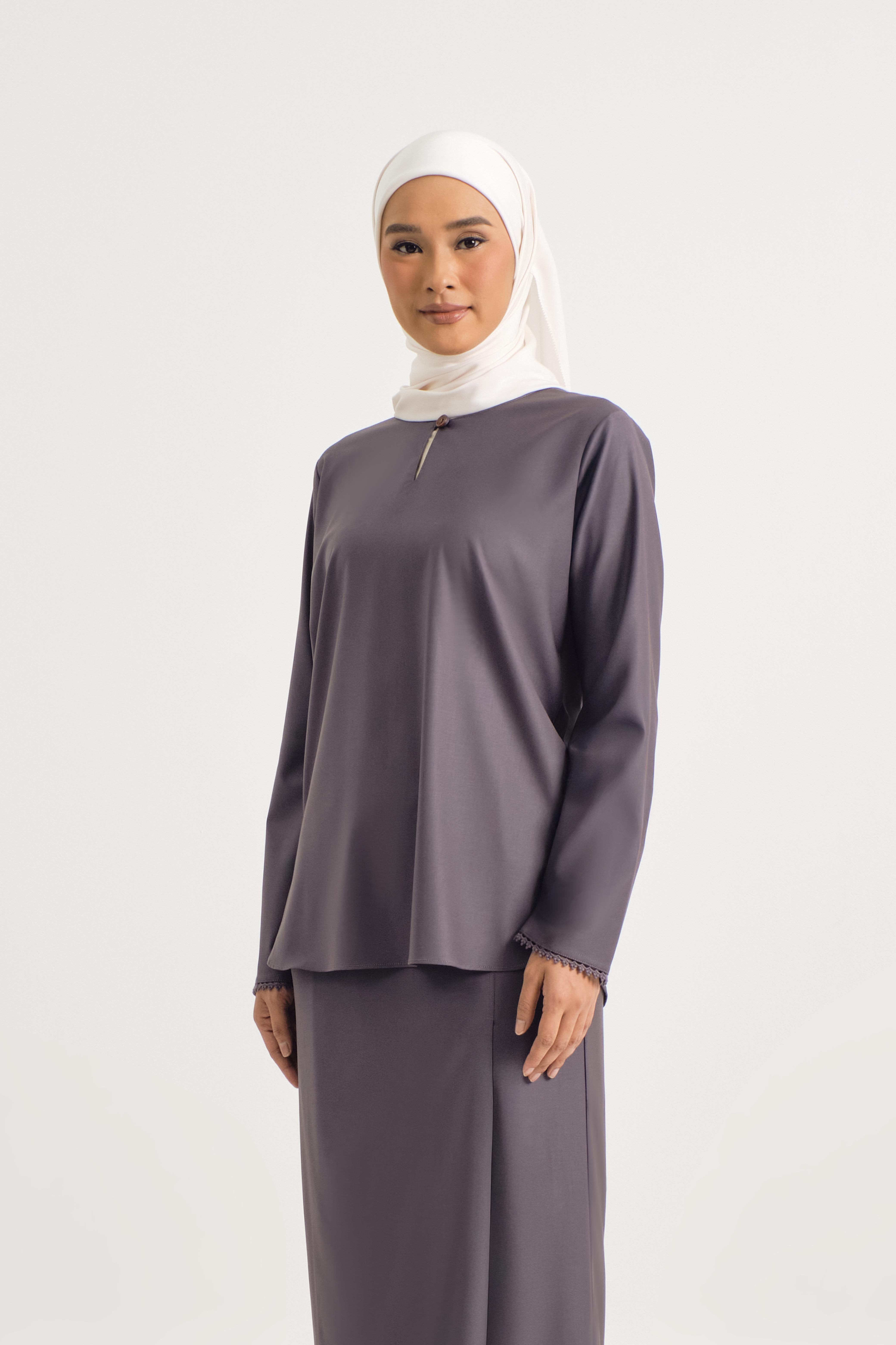 Patawali Baju Kurung - Lead Grey