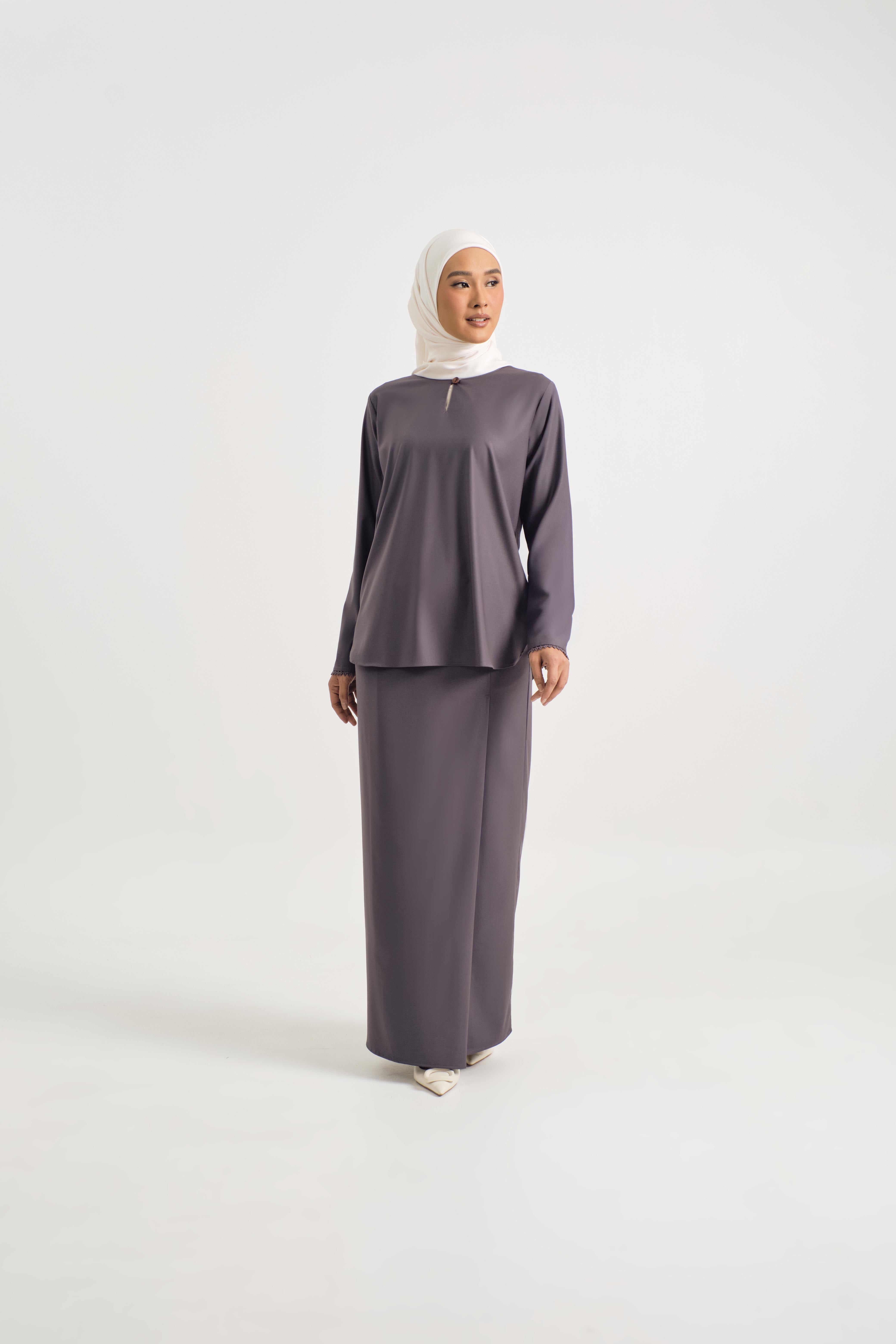 Patawali Baju Kurung - Lead Grey