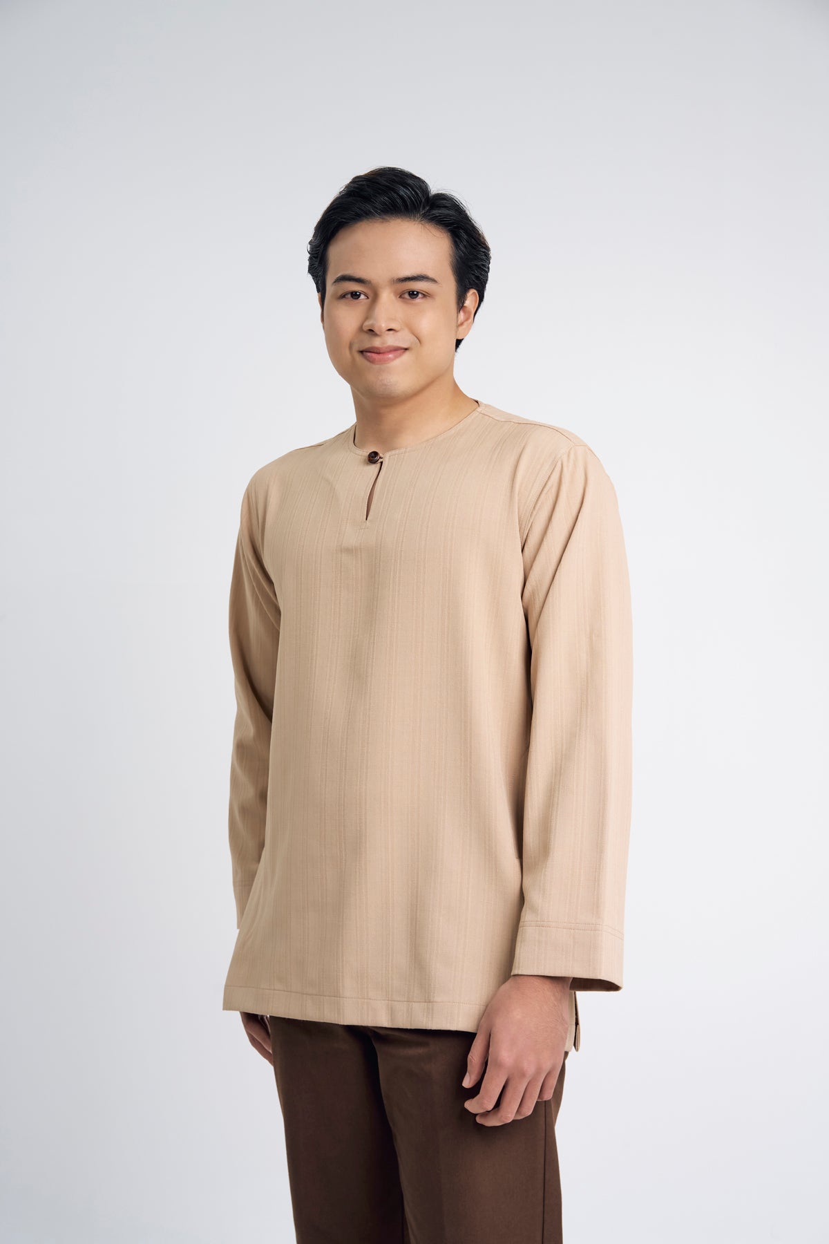 Lembar Modern Fit Long Sleeves Top - Beige