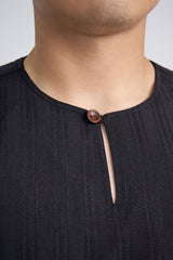 Lembar Modern Fit Long Sleeves Top - Black