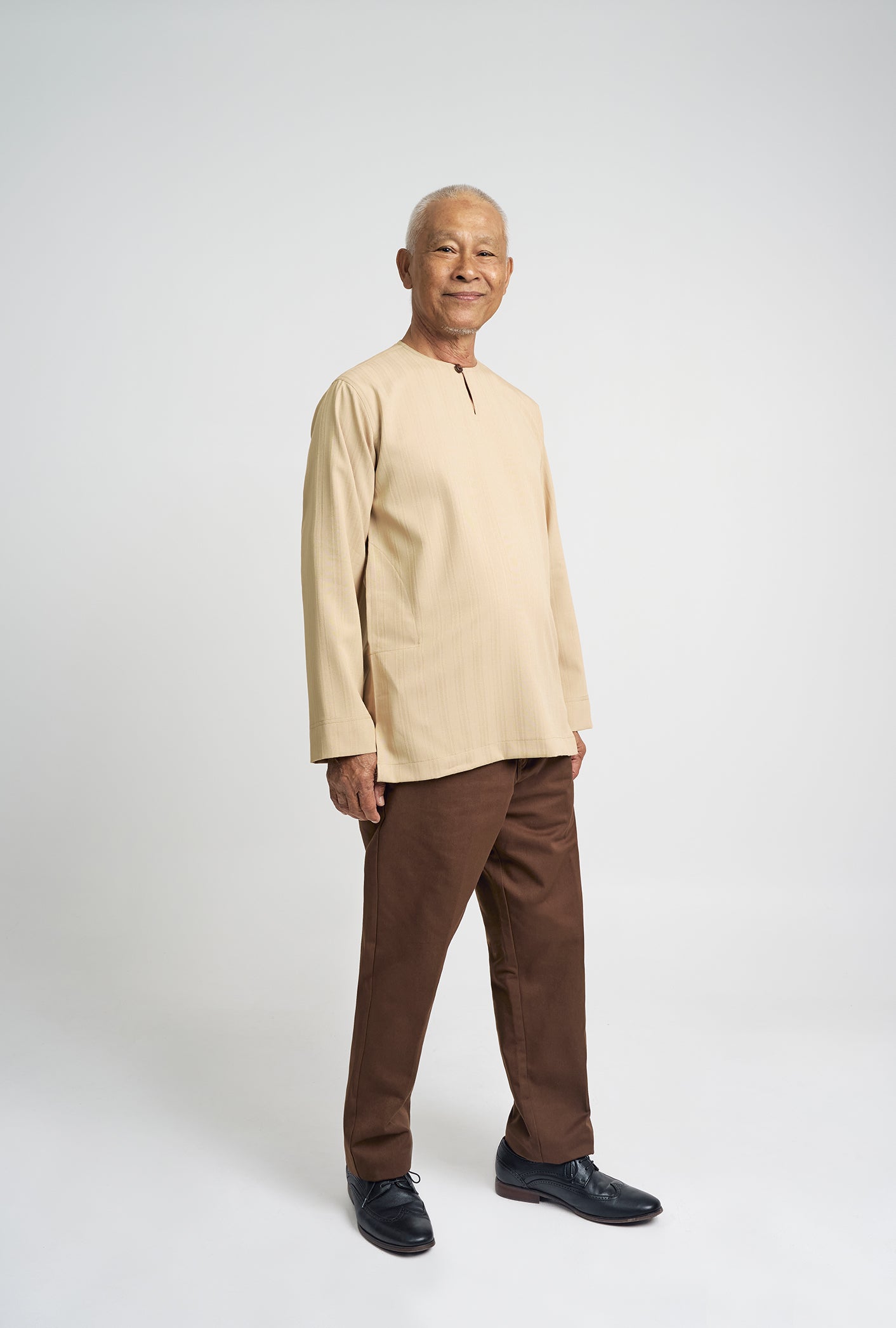 Lembar Modern Fit Long Sleeves Top - Light Brown