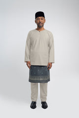 Patawali Modern Fit Baju Melayu Teluk Belanga - Light Khaki