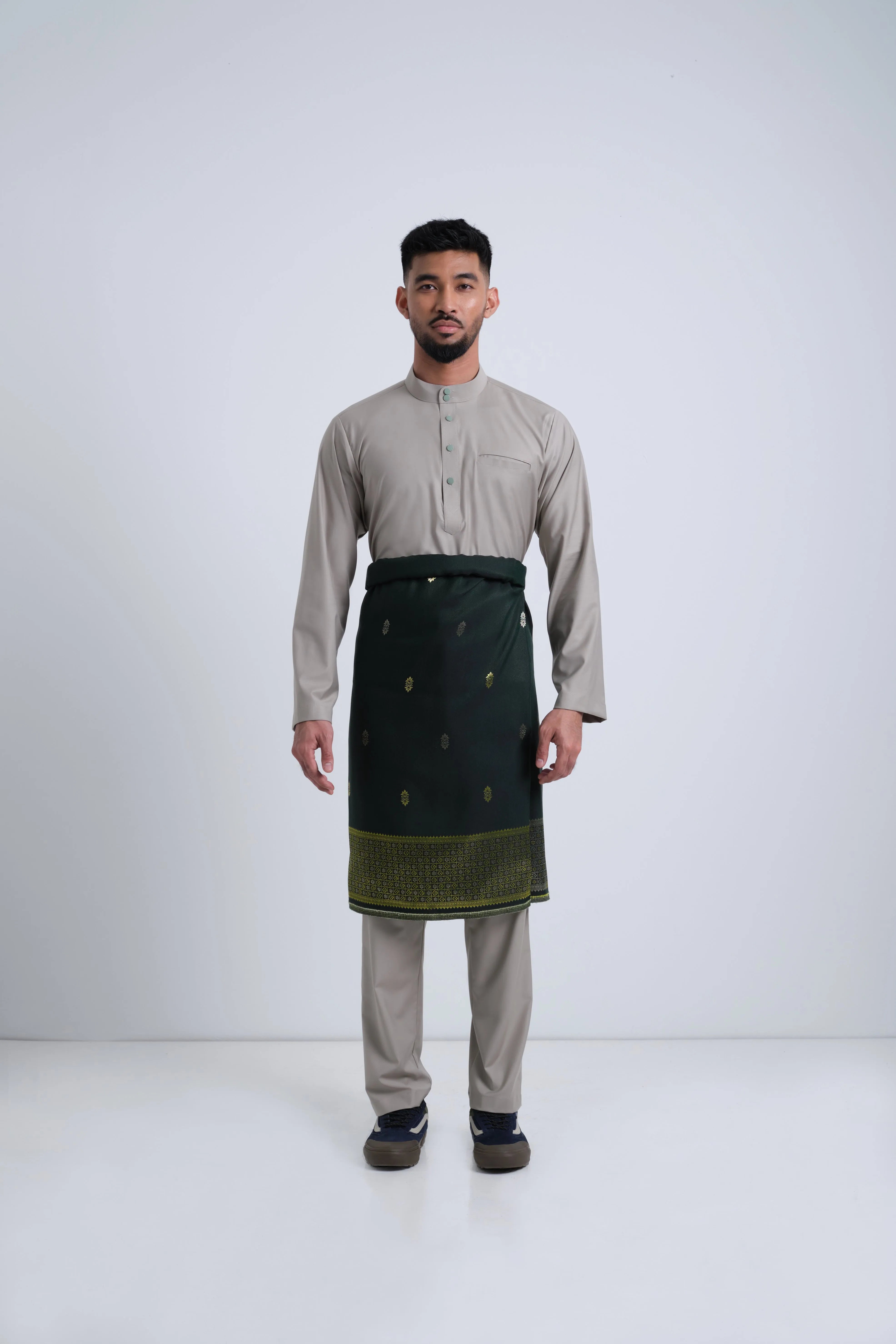 Patawali Baju Melayu Cekak Musang - Light Olive