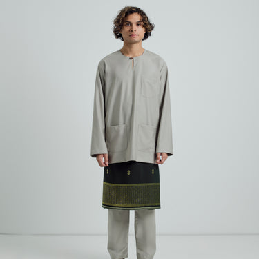 Patawali Classic Fit Baju Melayu Teluk Belanga - Light Olive