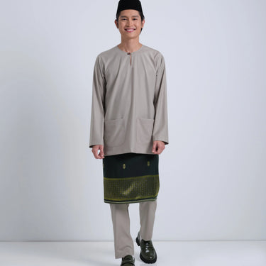 Patawali Modern Fit Baju Melayu Teluk Belanga - Light Olive