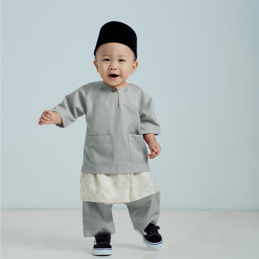 Patawali Baby Boys Baju Melayu Teluk Belanga - Light Olive