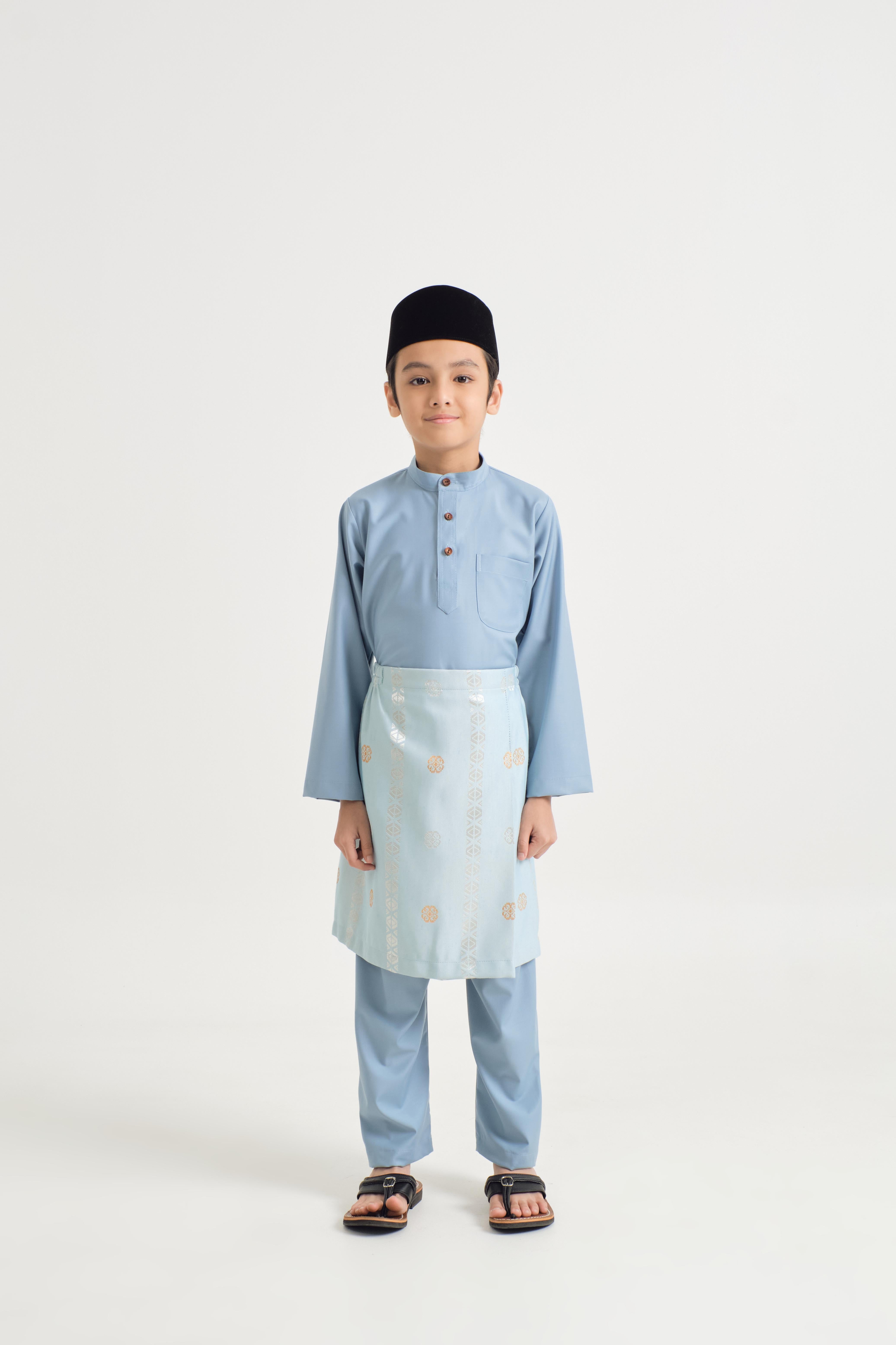 Patawali Boys Baju Melayu Cekak Musang - Light Blue