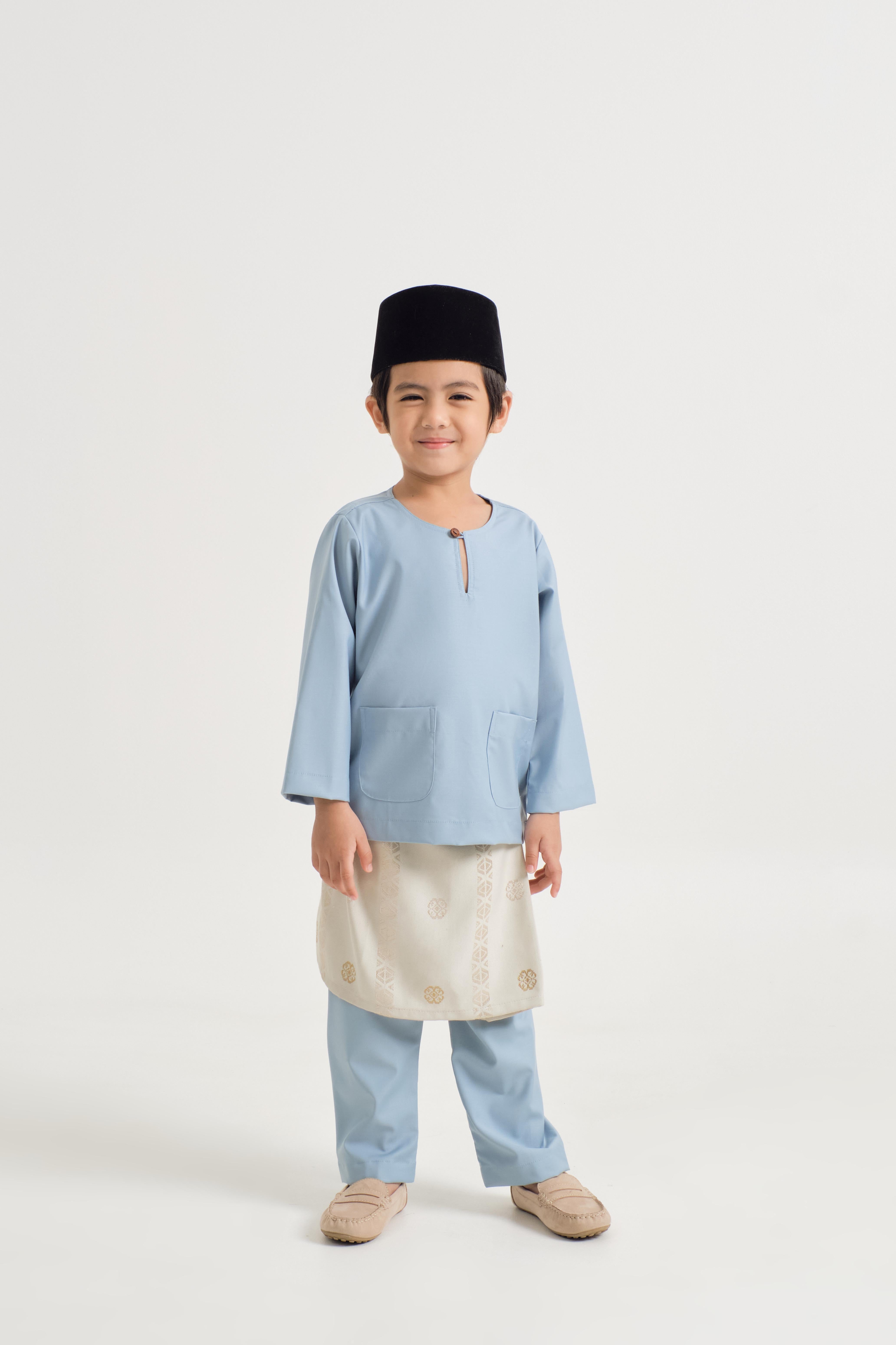 Patawali Boys Baju Melayu Teluk Belanga - Light Blue