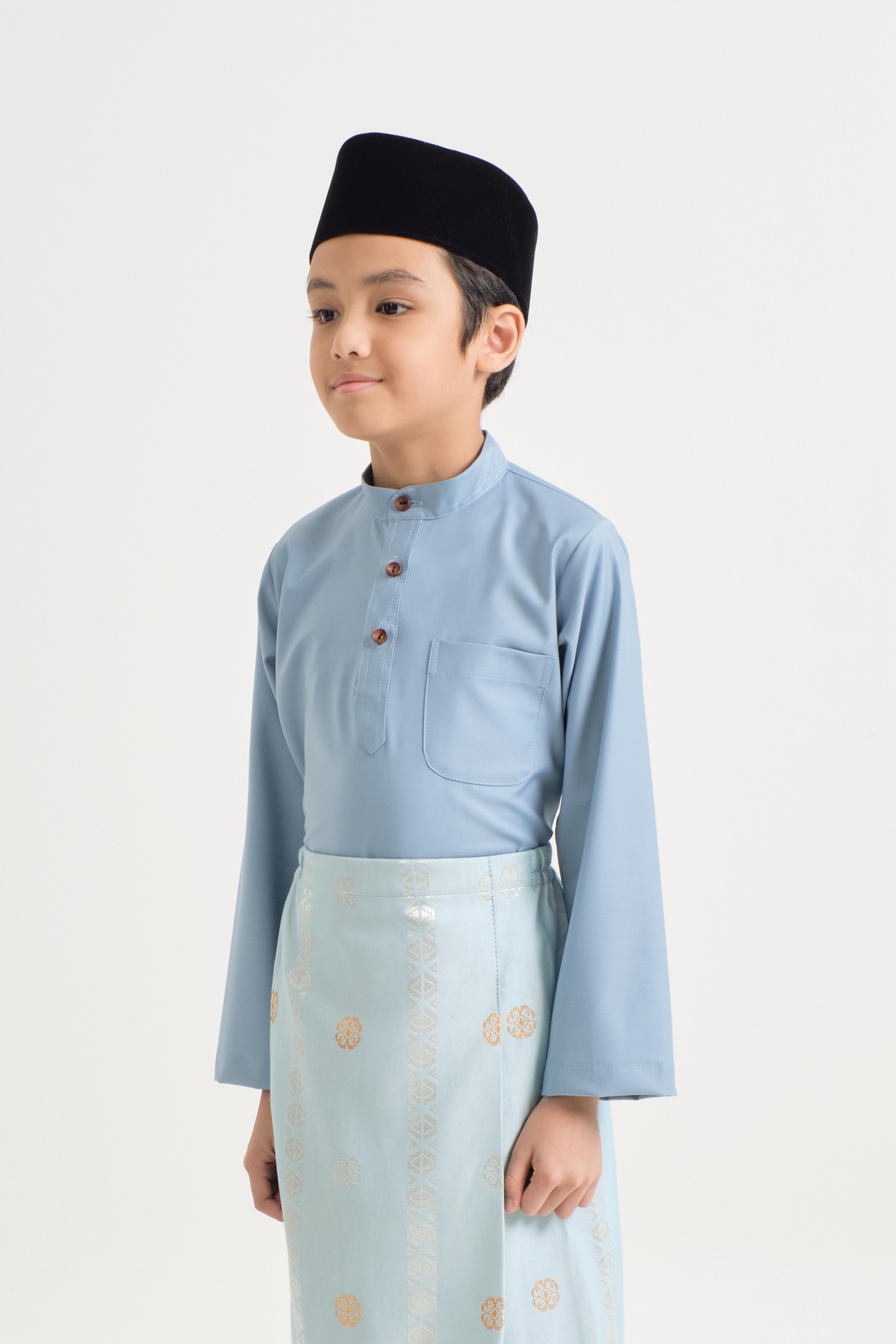 Patawali Boys Baju Melayu Cekak Musang - Light Blue