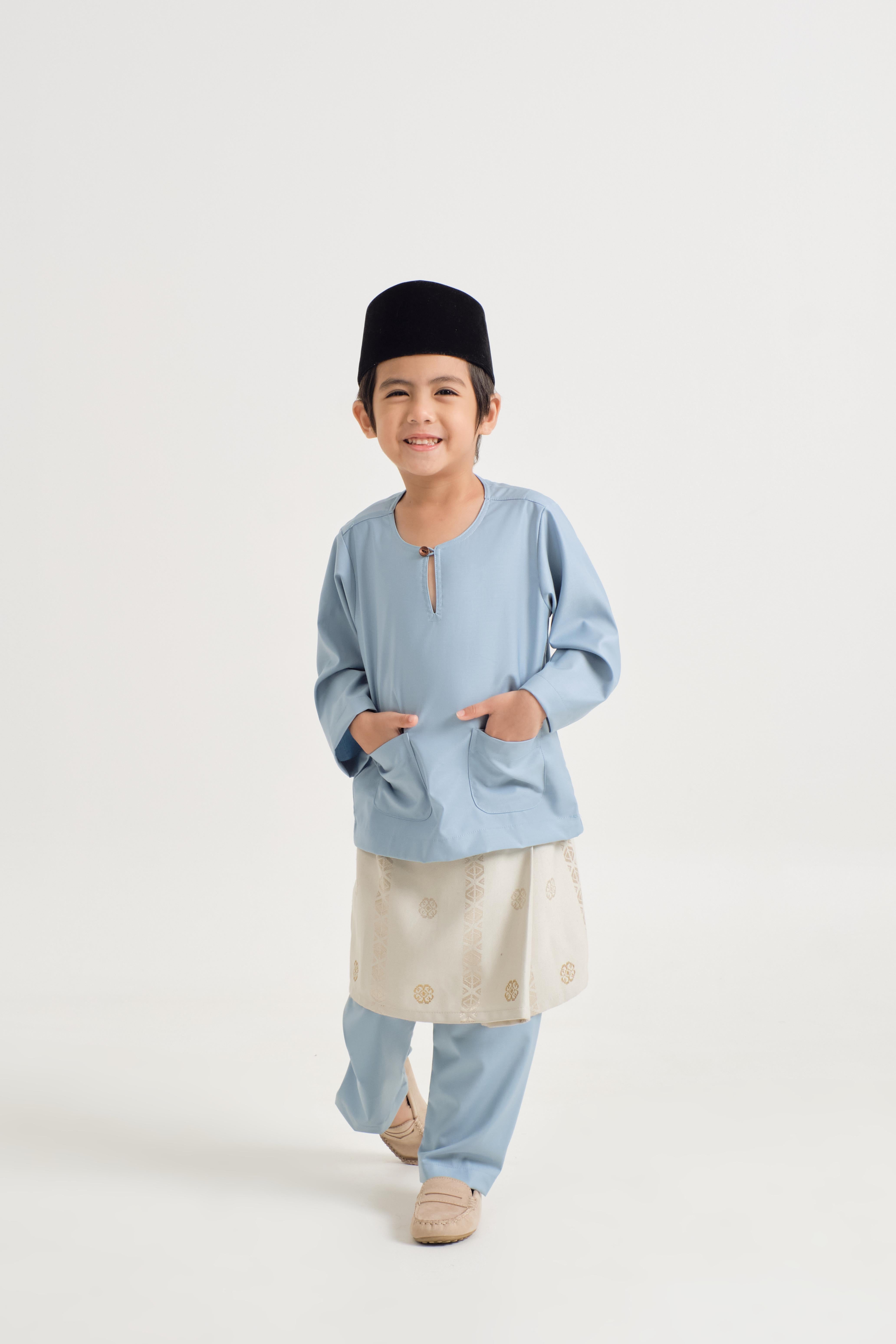 Patawali Boys Baju Melayu Teluk Belanga - Light Blue