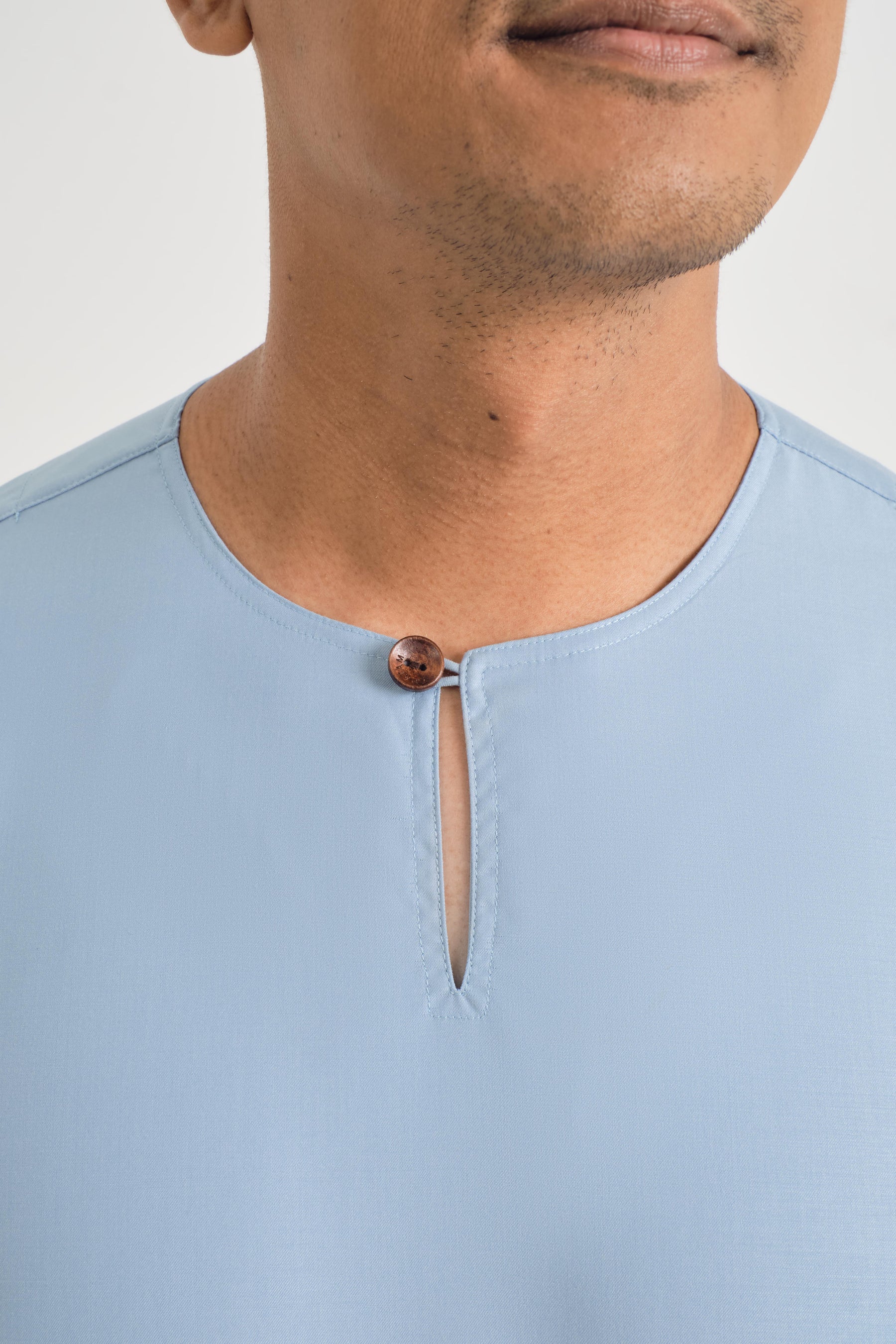 Patawali Modern Fit Baju Melayu Teluk Belanga - Light Blue