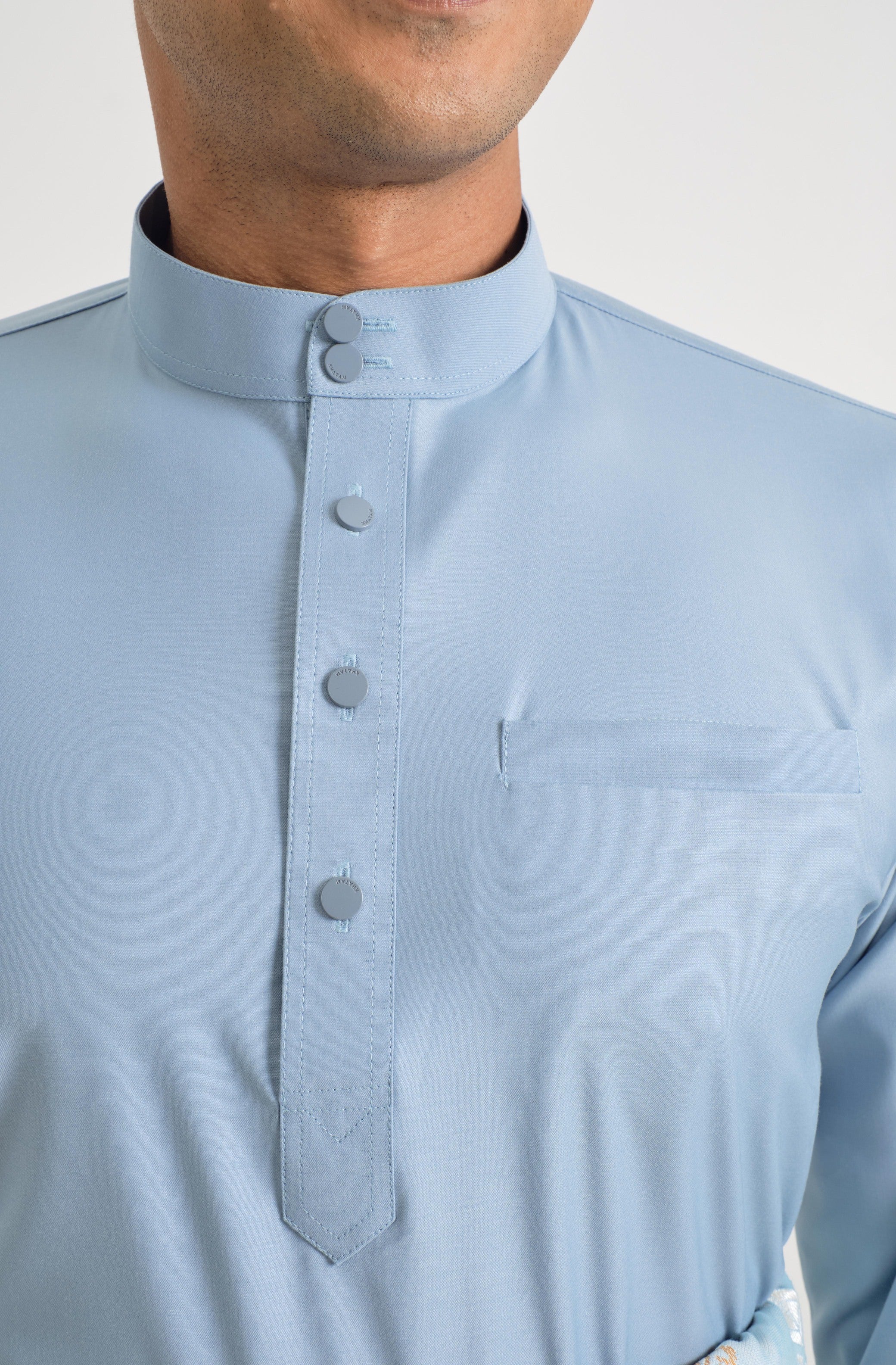 Patawali Baju Melayu Cekak Musang - Light Blue