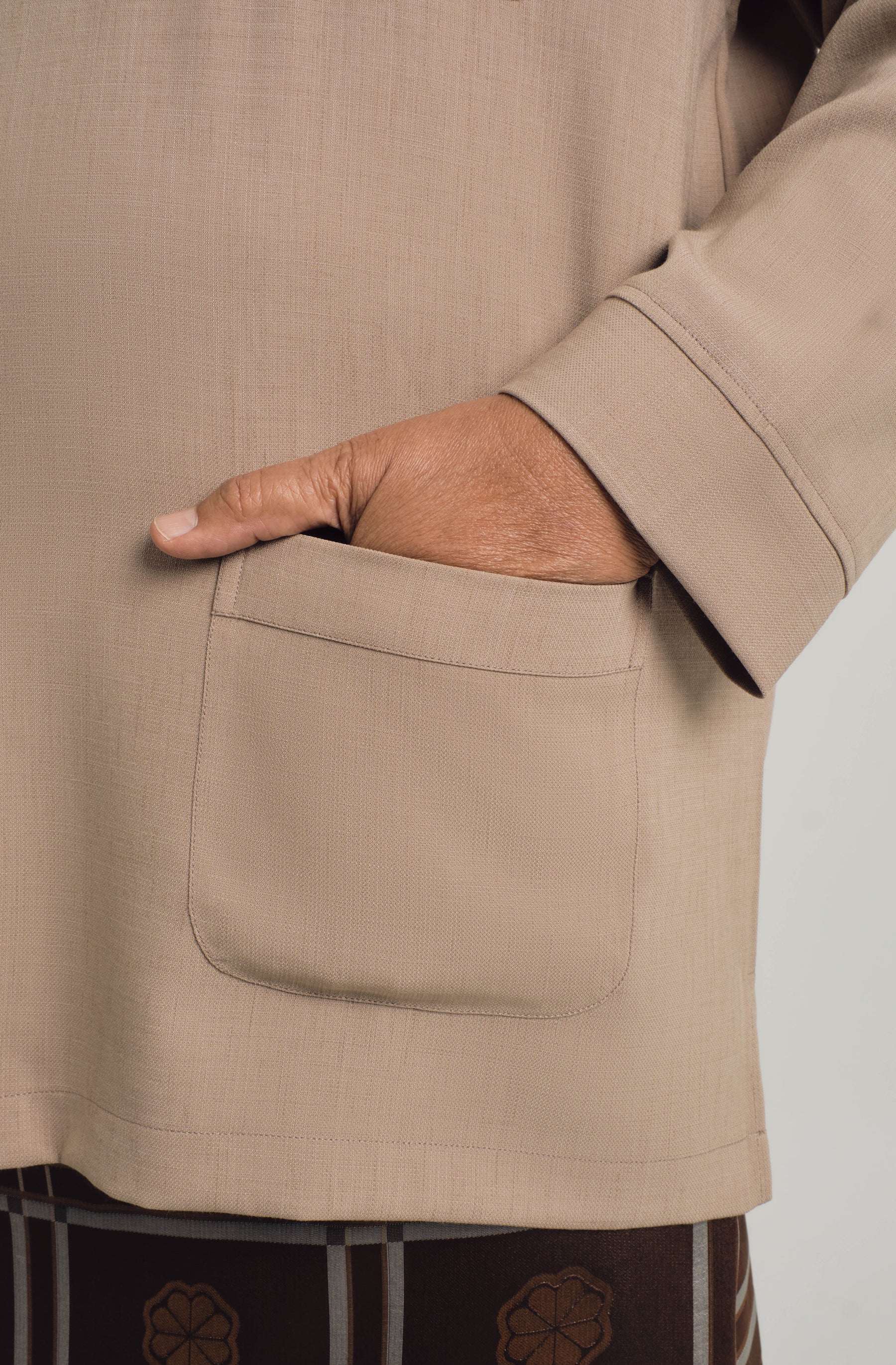 KHATAM x M.NASIR : Classic Fit Baju Melayu Teluk Belanga - Light Brown