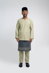 Patawali Modern Fit Baju Melayu Teluk Belanga - Light Khaki