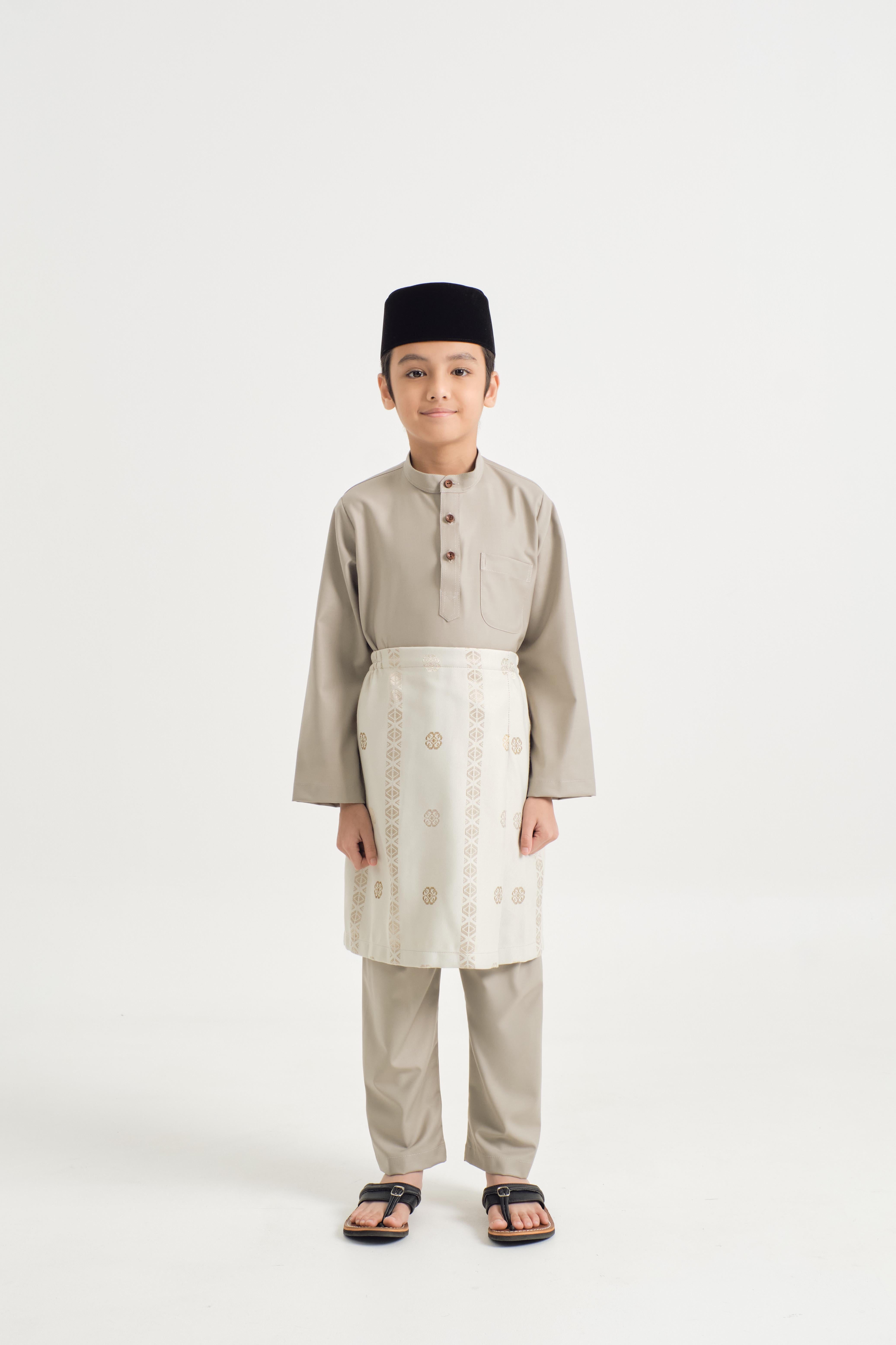 Patawali Boys Baju Melayu Cekak Musang - Light Olive