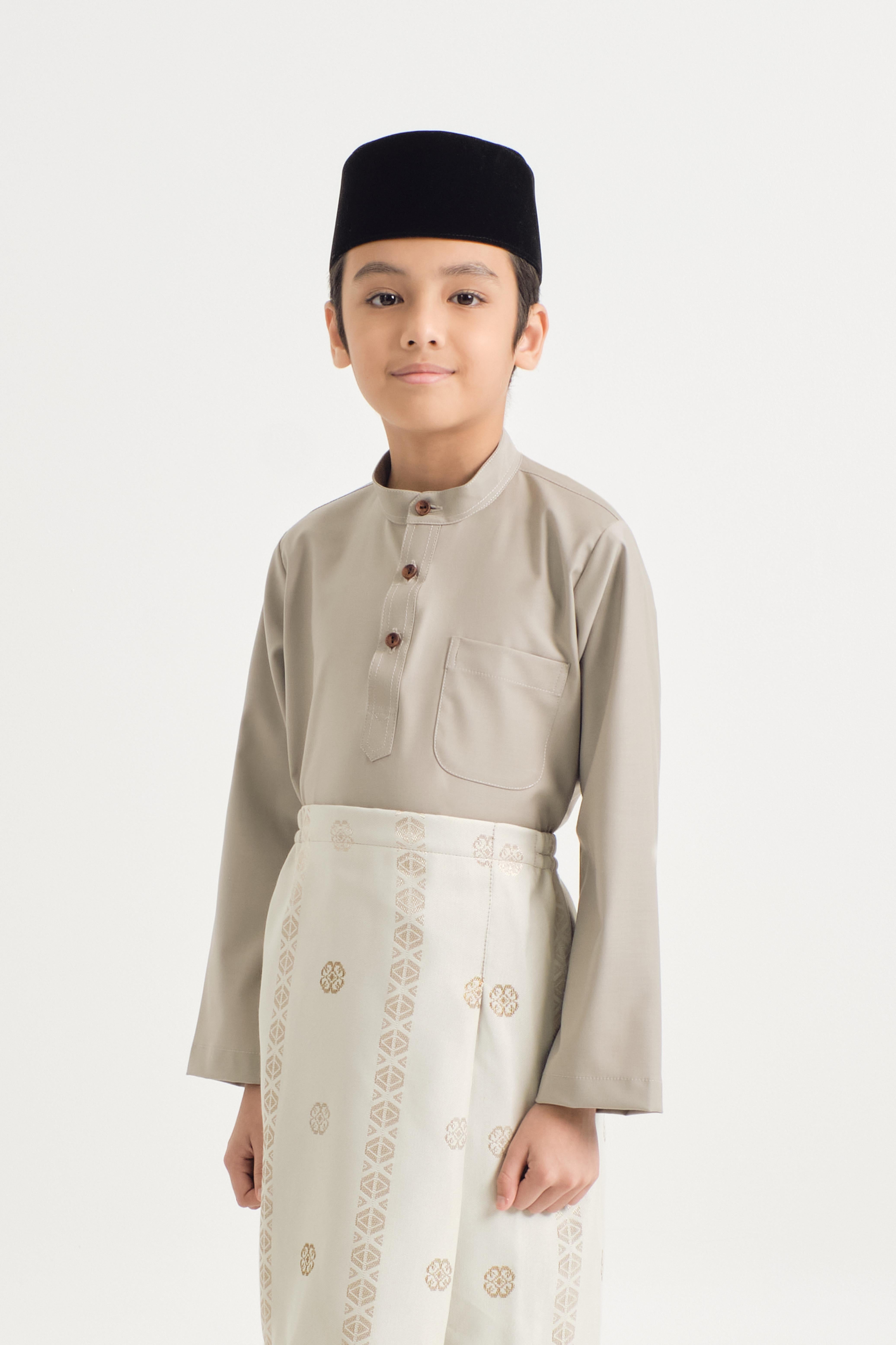 Patawali Boys Baju Melayu Cekak Musang - Light Olive