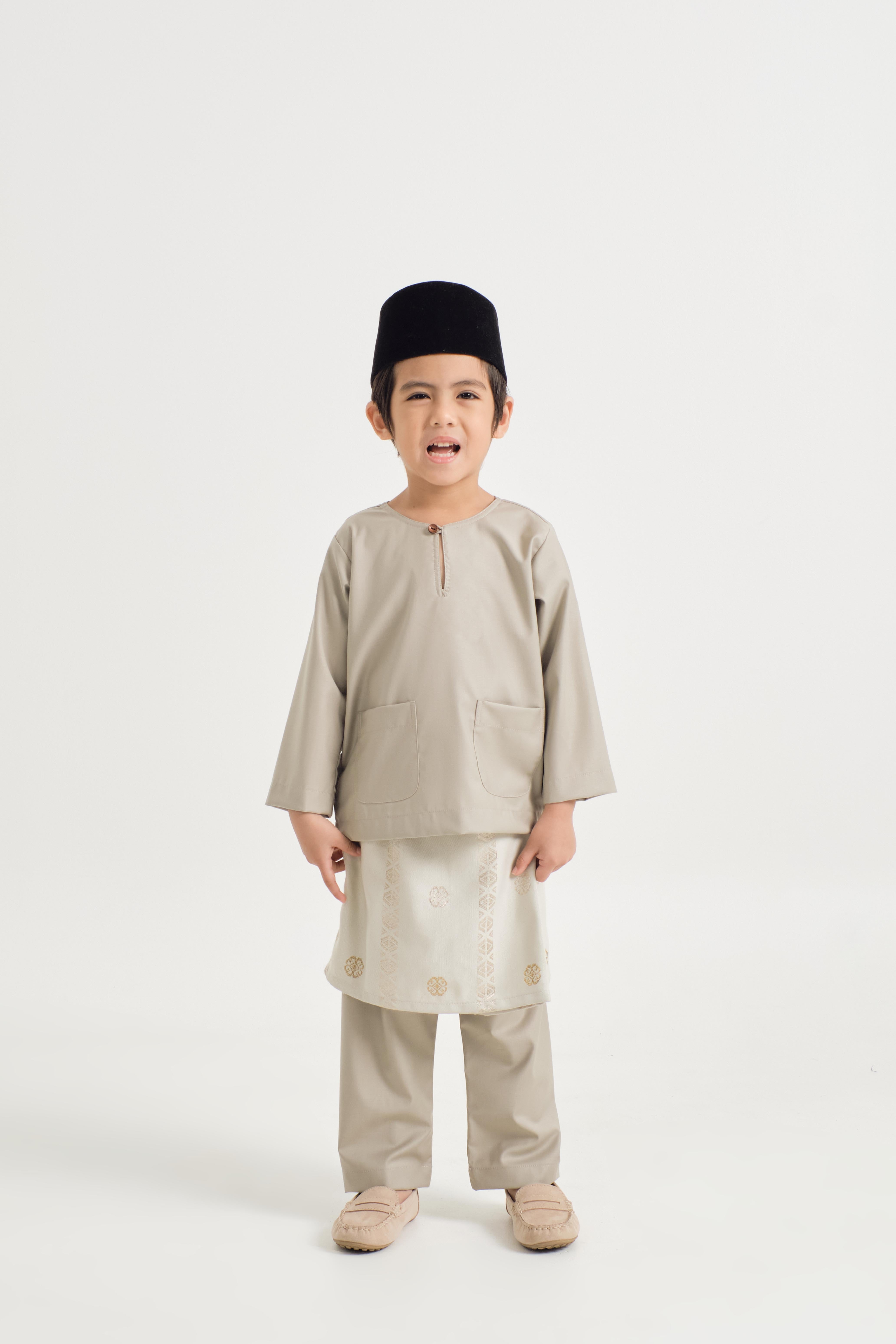 Patawali Boys Baju Melayu Teluk Belanga - Light Olive