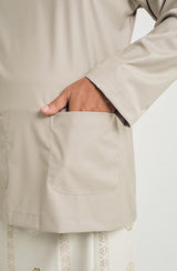 Patawali Modern Fit Baju Melayu Teluk Belanga - Light Olive