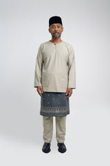 Patawali Modern Fit Baju Melayu Teluk Belanga - Light Taupe