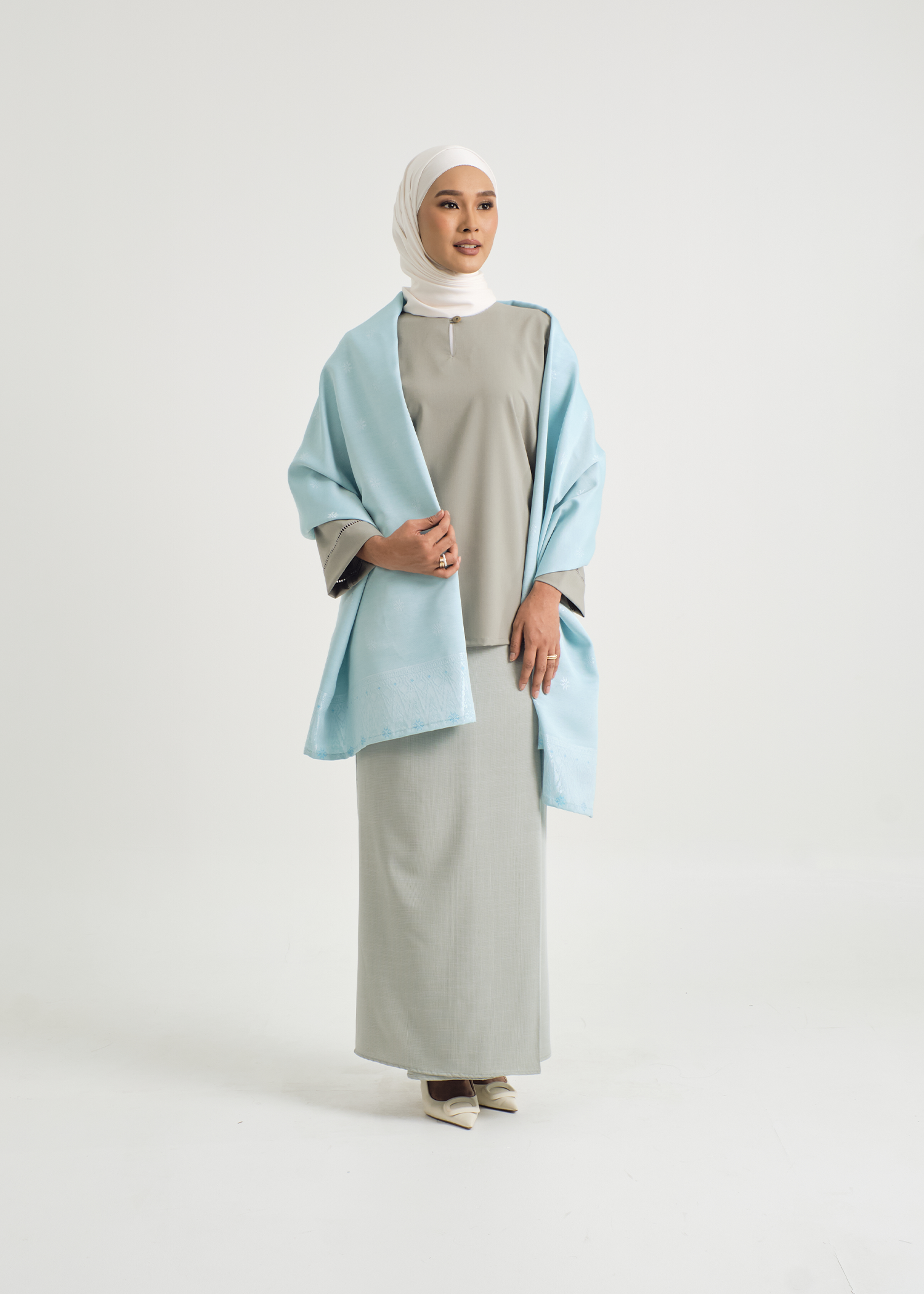 Selendang Jasa Rebung - Light Turquoise