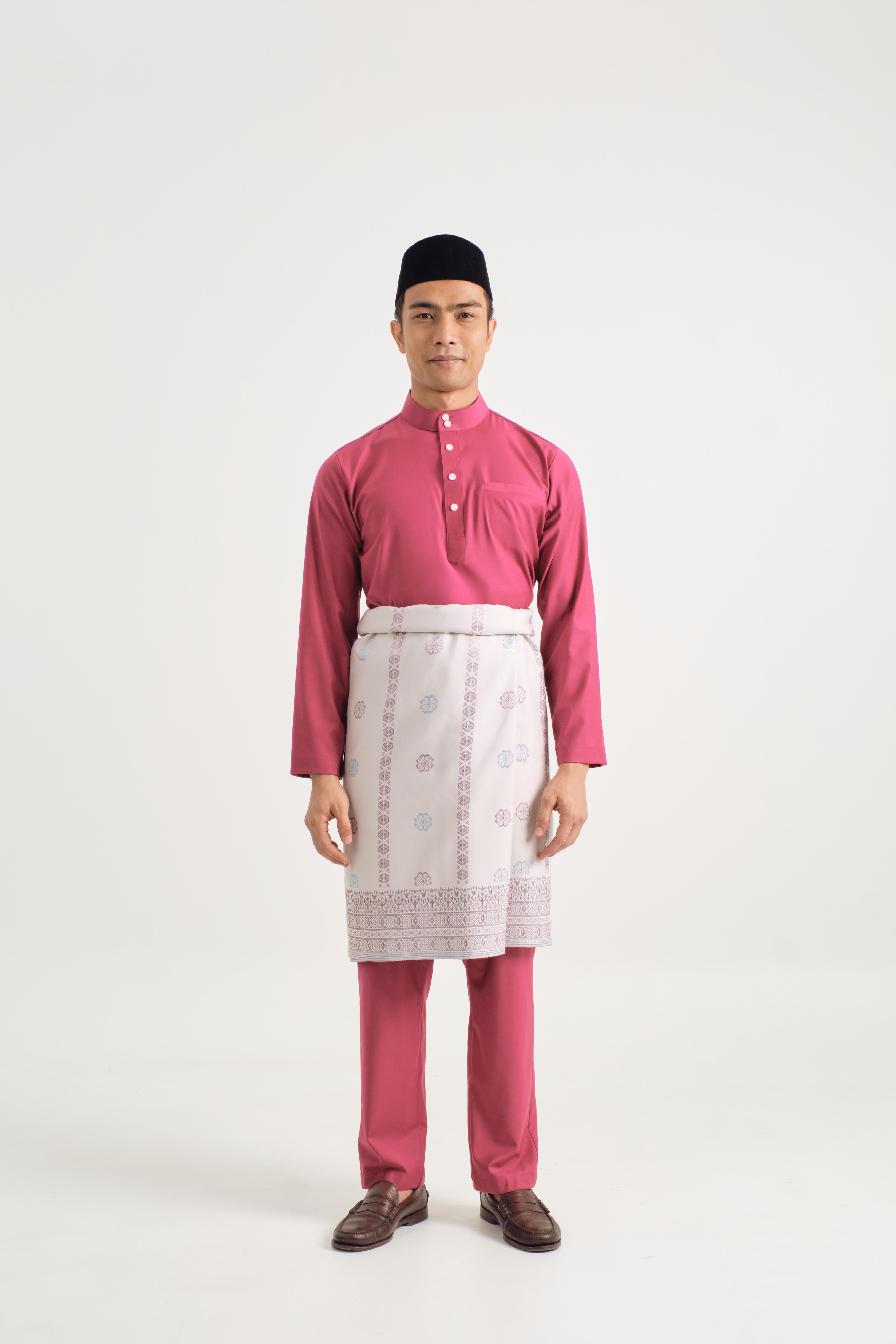 Patawali Baju Melayu Cekak Musang - Magenta Pink