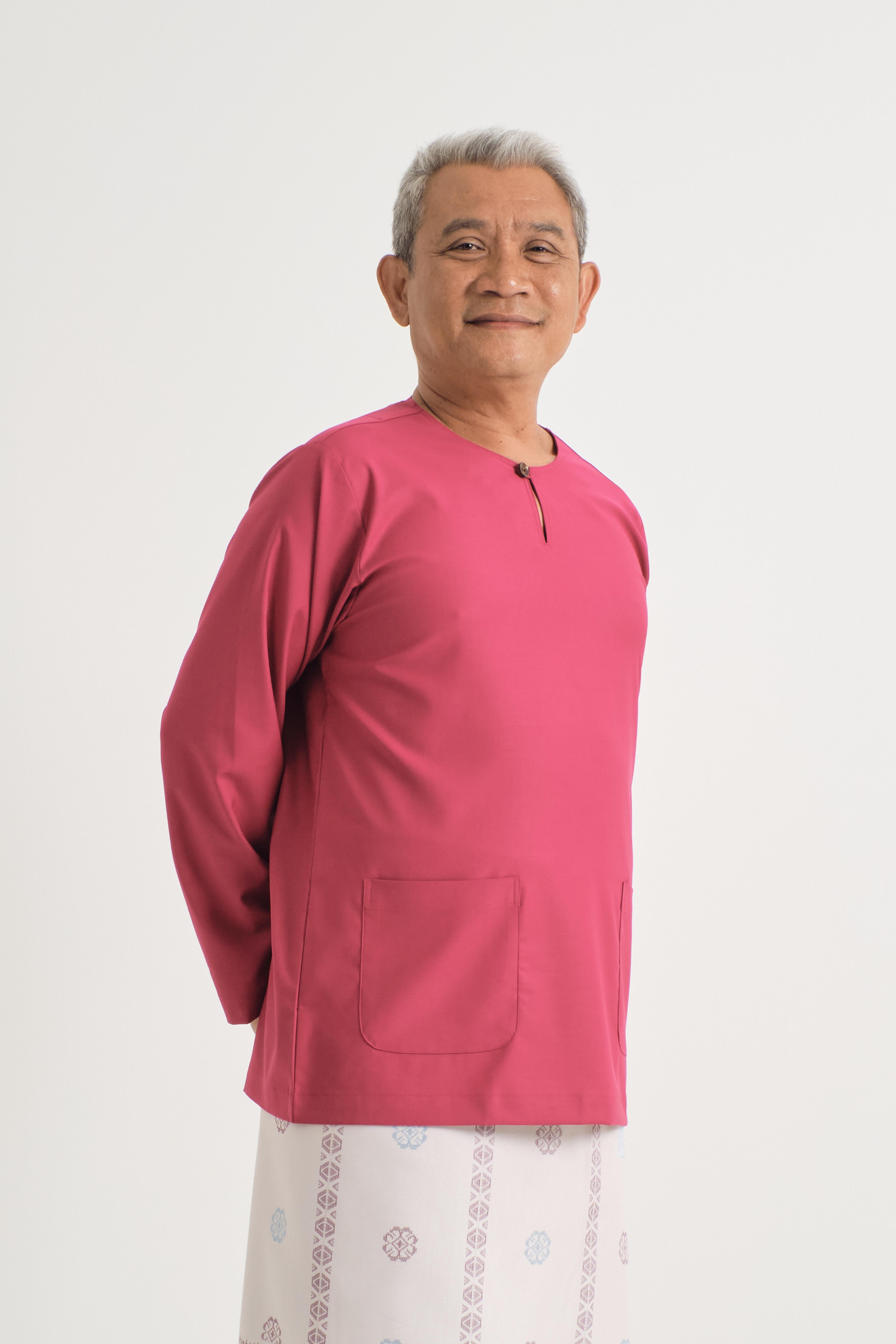 Patawali Modern Fit Baju Melayu Teluk Belanga - Magenta Pink