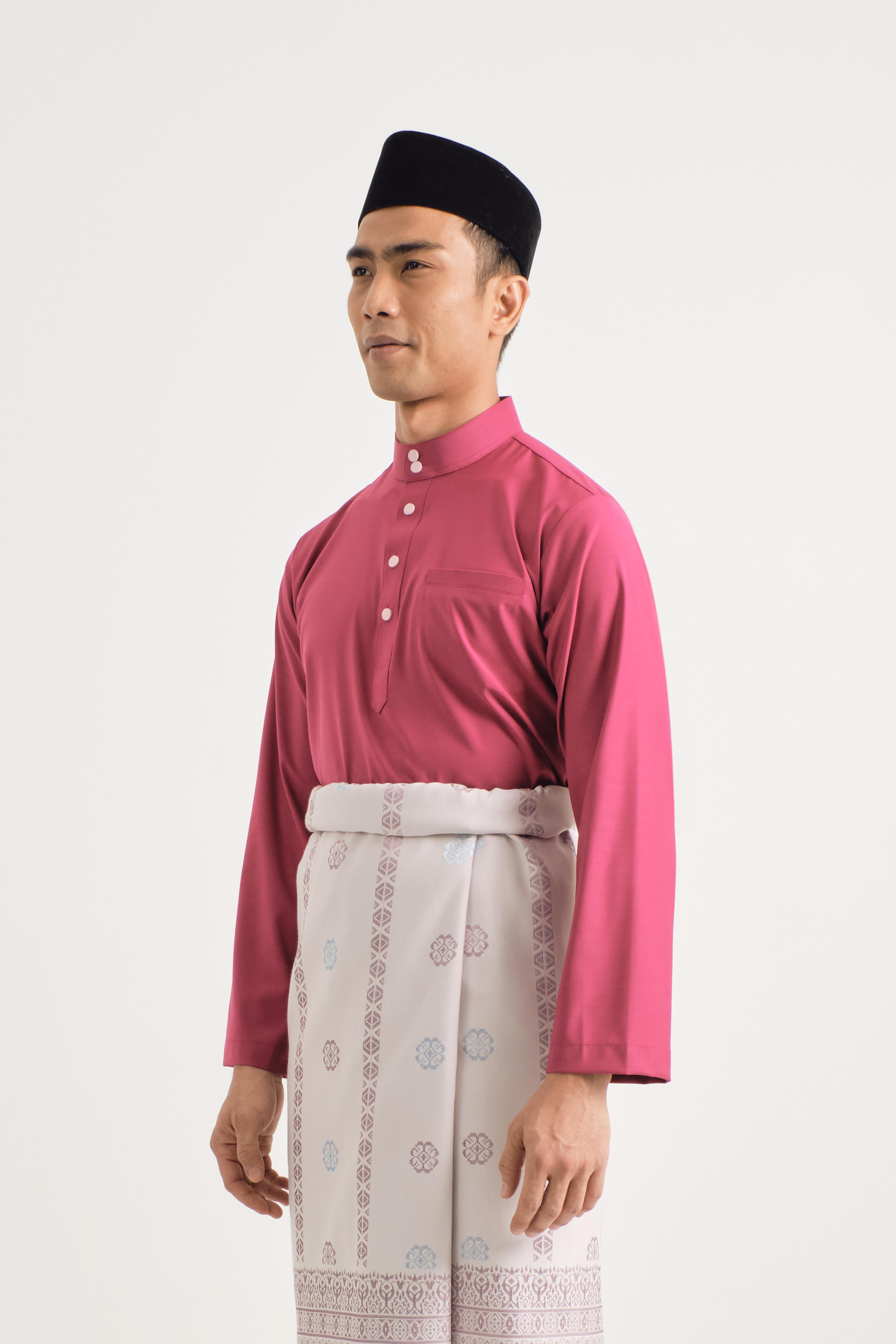 Patawali Baju Melayu Cekak Musang - Magenta Pink