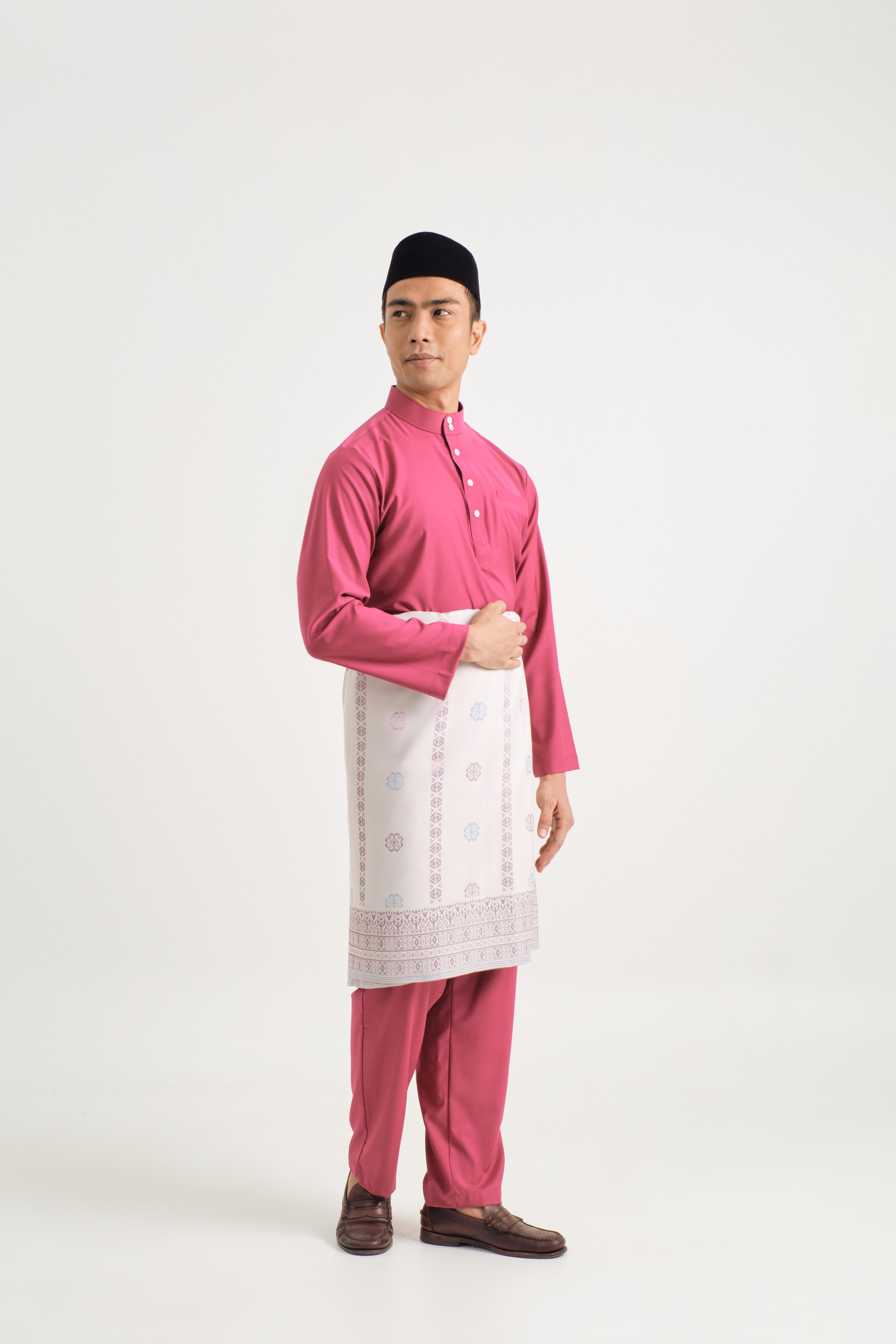 Patawali Baju Melayu Cekak Musang - Magenta Pink