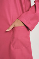 Patawali Boys Baju Melayu Teluk Belanga - Magenta Pink