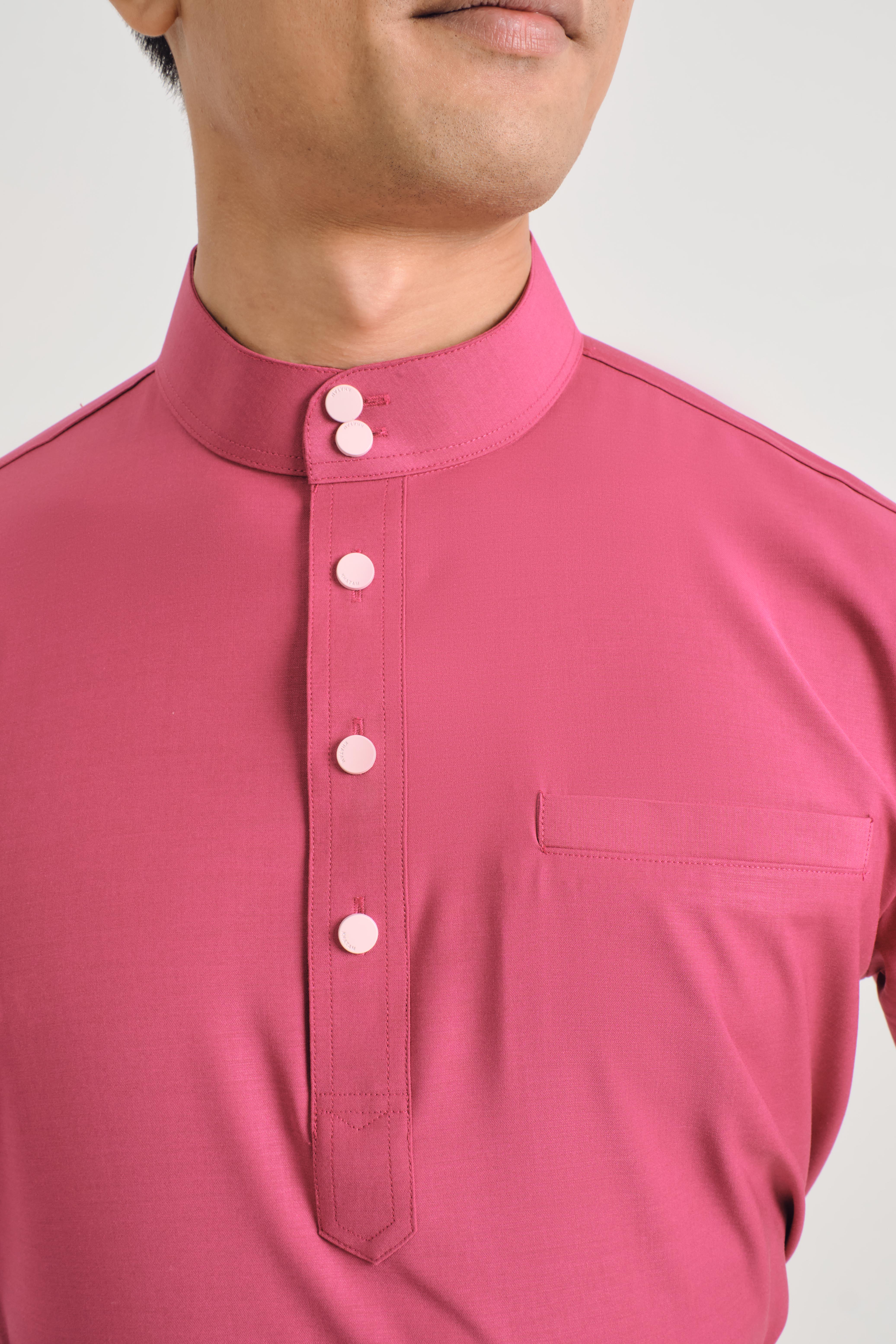 Patawali Baju Melayu Cekak Musang - Magenta Pink