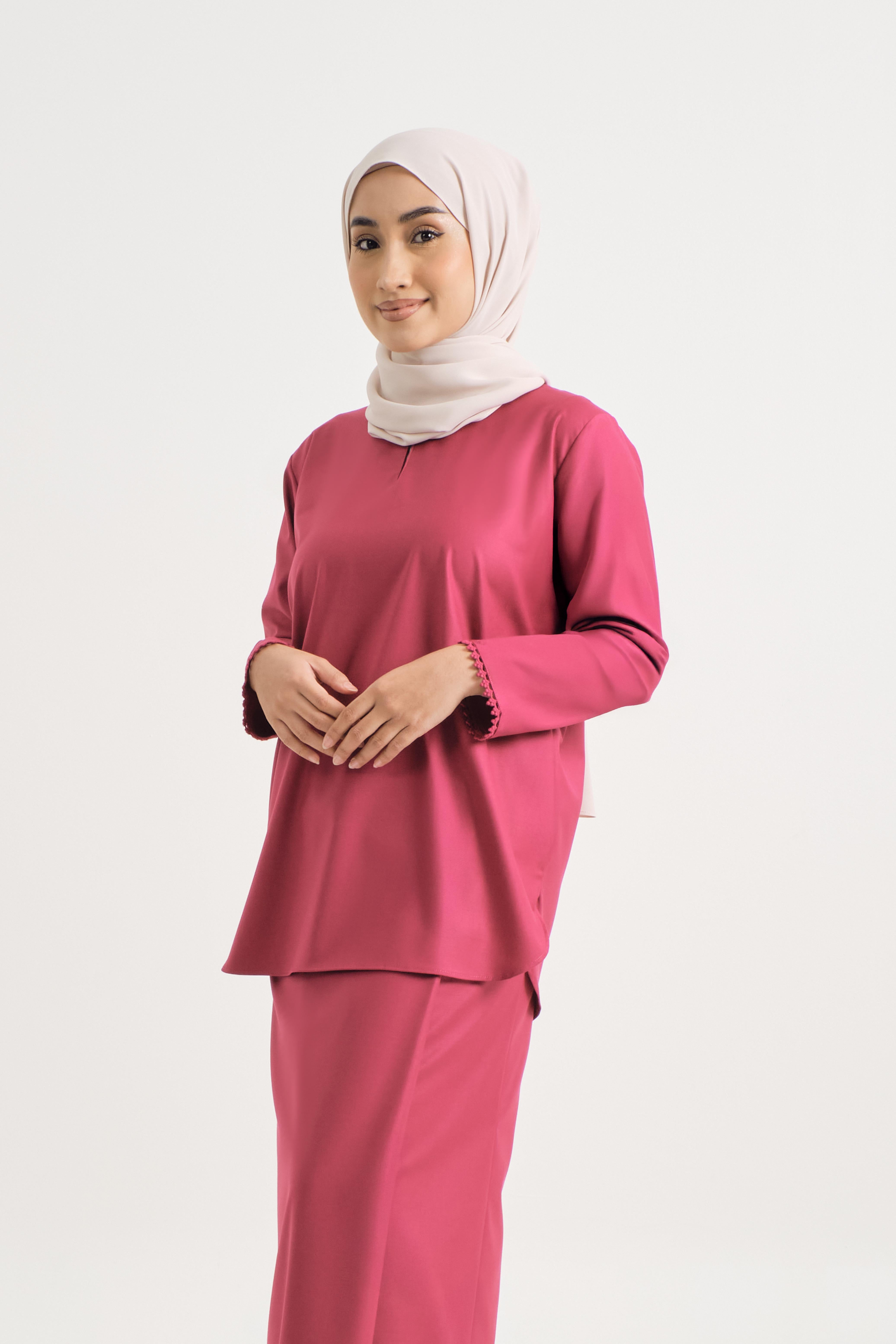 Patawali Baju Kurung - Magenta Pink