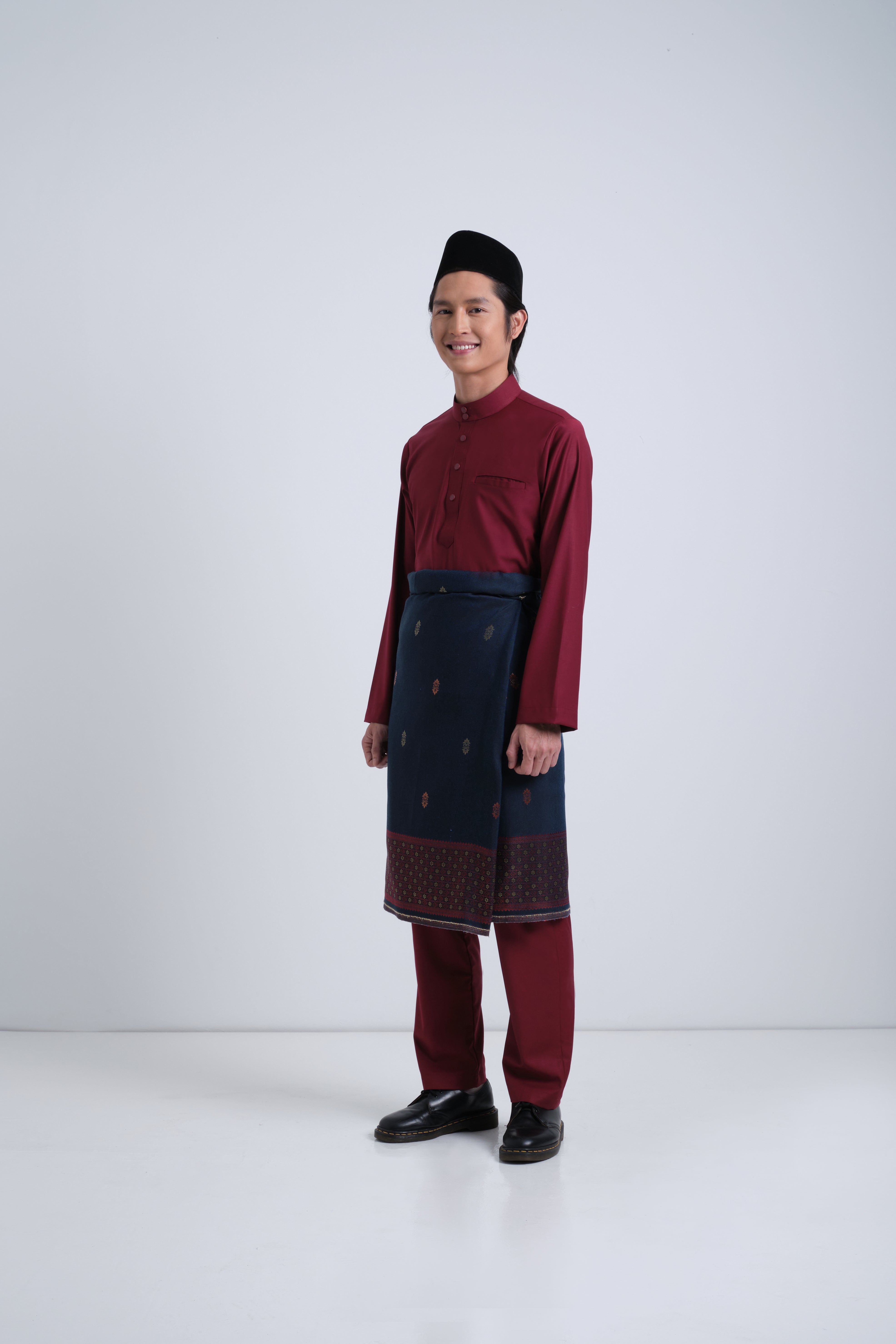 Patawali Baju Melayu Cekak Musang - Mahogany Red