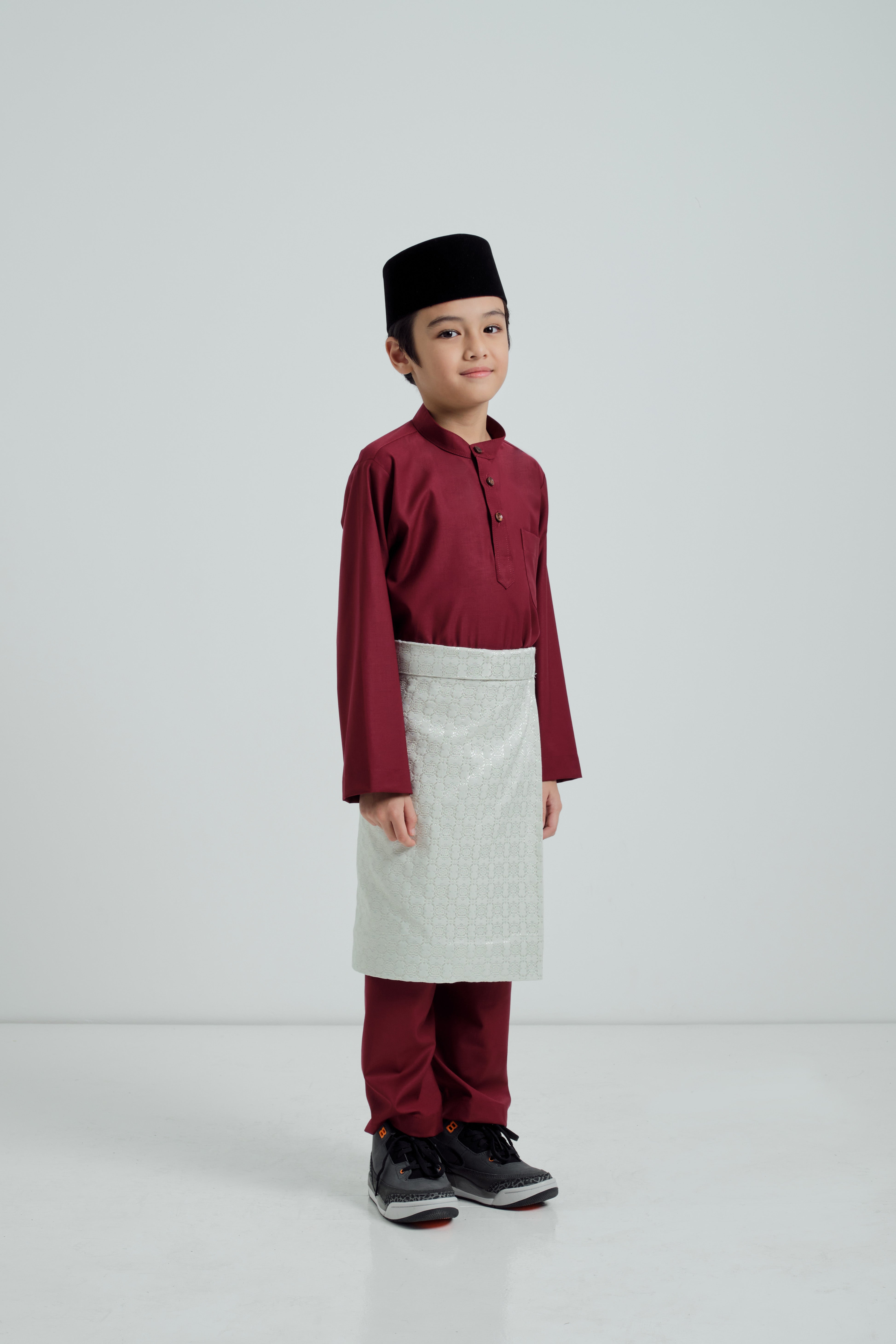 Patawali Boys Baju Melayu Cekak Musang - Mahogany Red