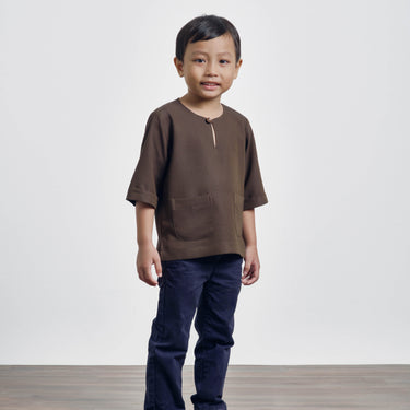 Nadim Boys Top - Maple Brown