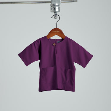 Patawali Baby Boys Baju Melayu Teluk Belanga - Medium Orchid