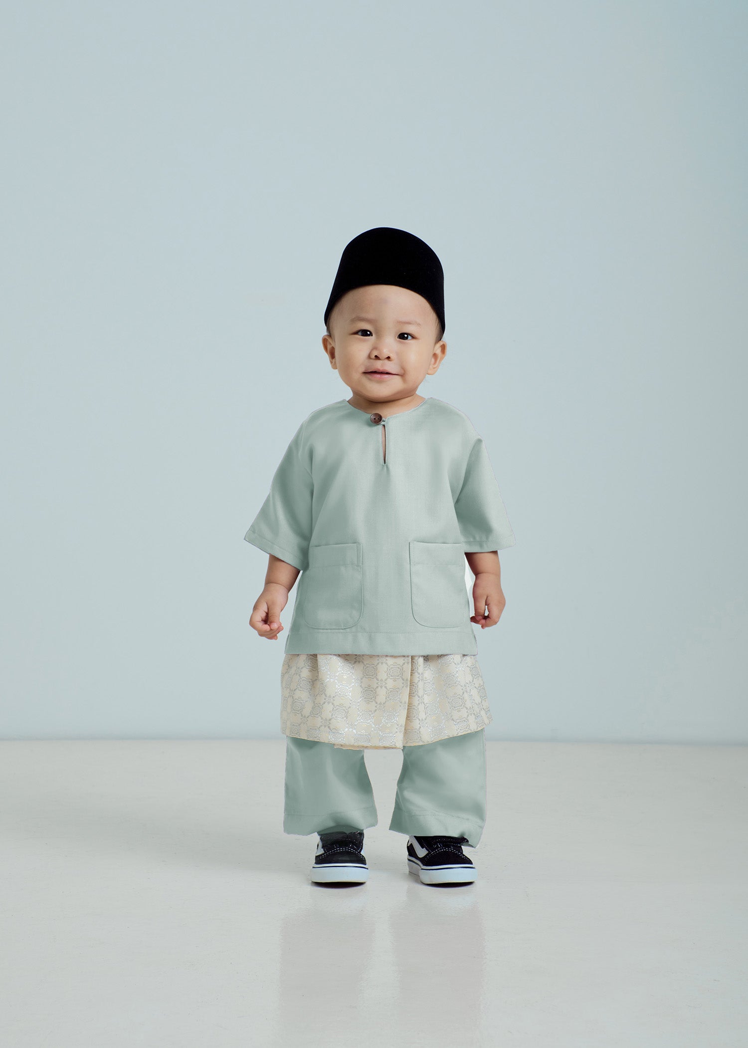 Patawali Baby Boys Baju Melayu Teluk Belanga - Mint Green