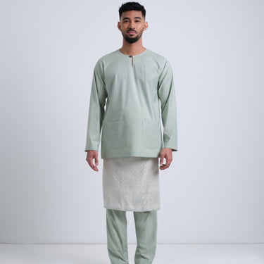 Patawali Modern Fit Baju Melayu Teluk Belanga - Mint Green