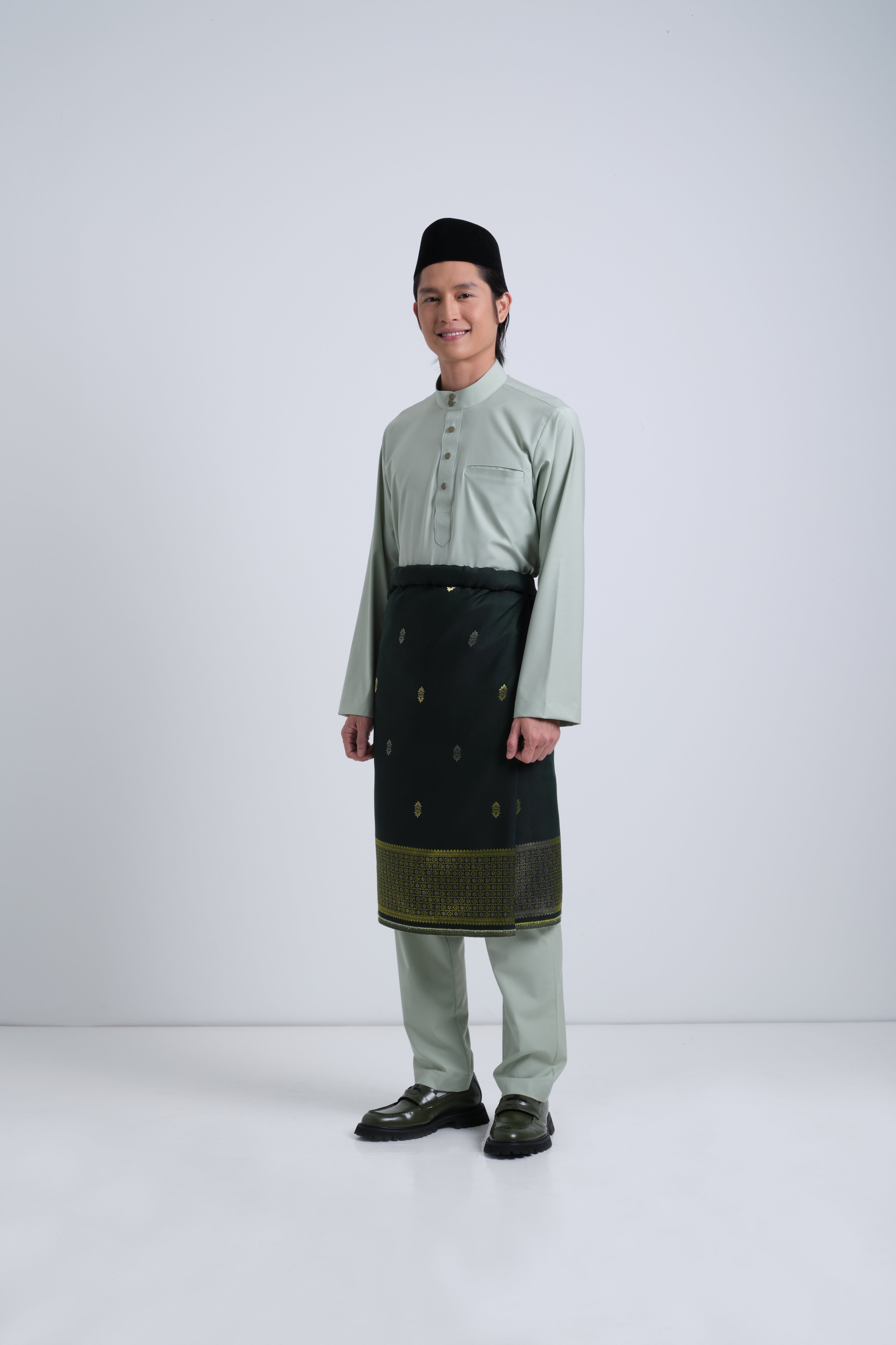 Patawali Baju Melayu Cekak Musang - Mint Green