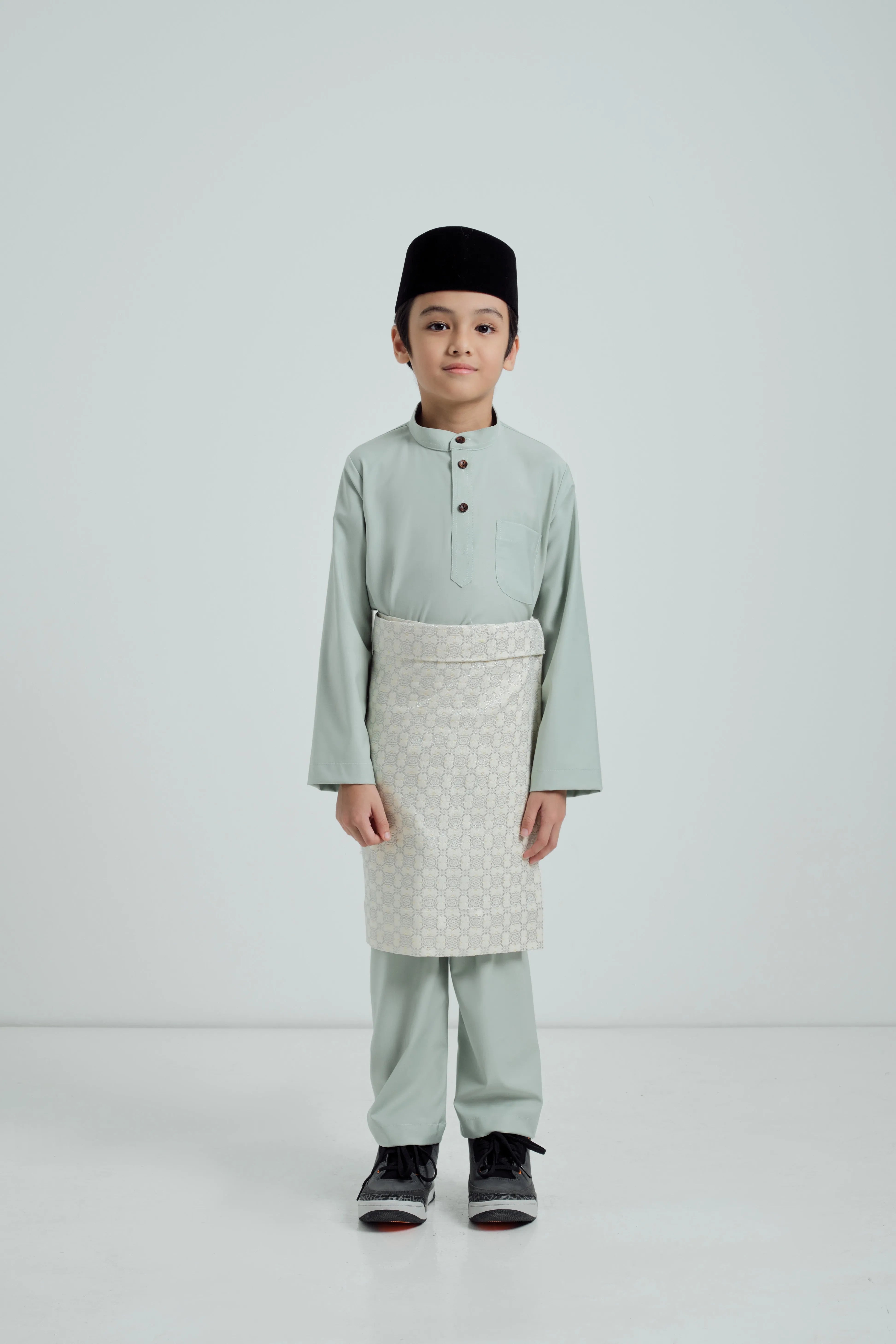 Patawali Boys Baju Melayu Cekak Musang - Mint Green