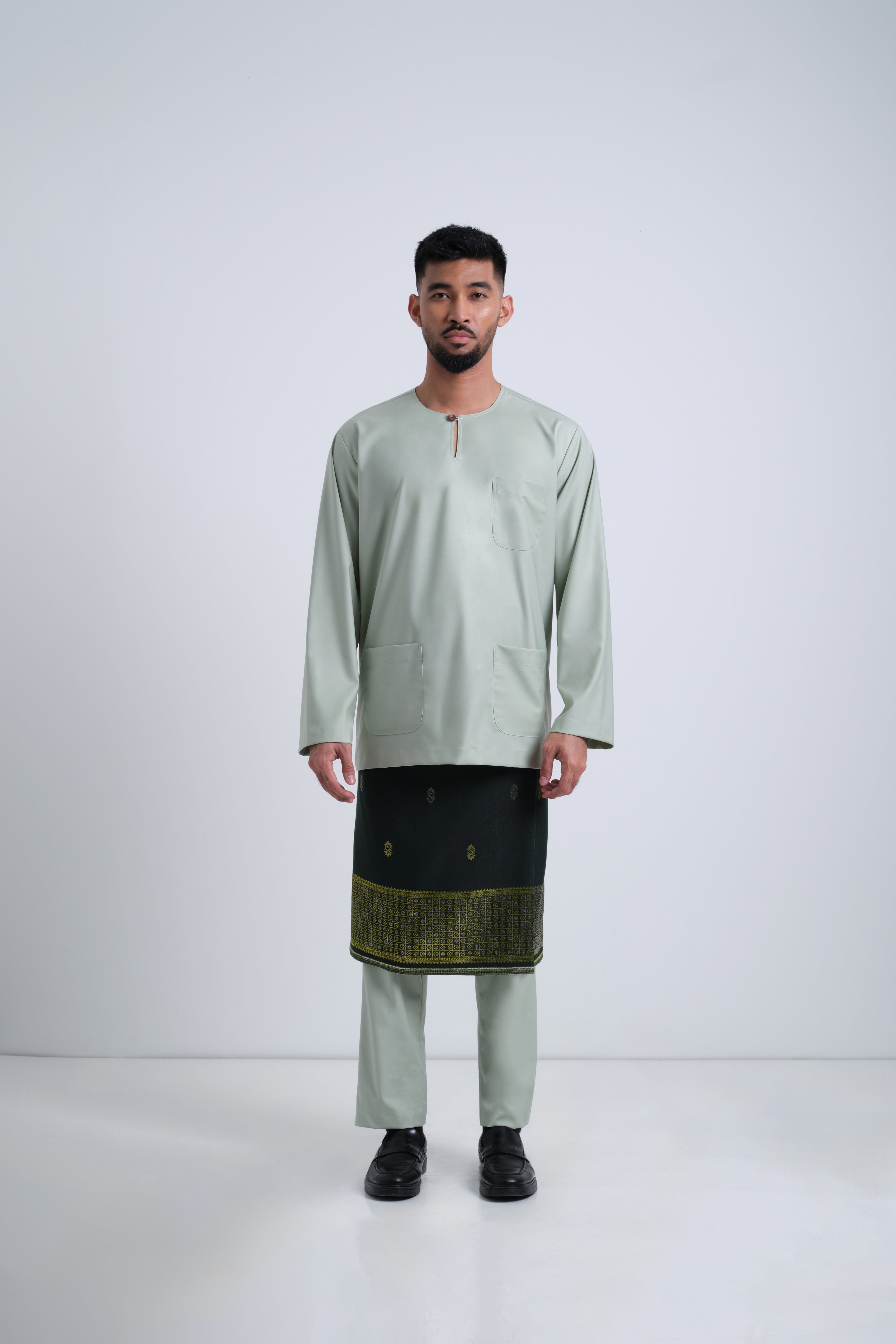 Patawali Classic Fit Baju Melayu Teluk Belanga - Mint Green