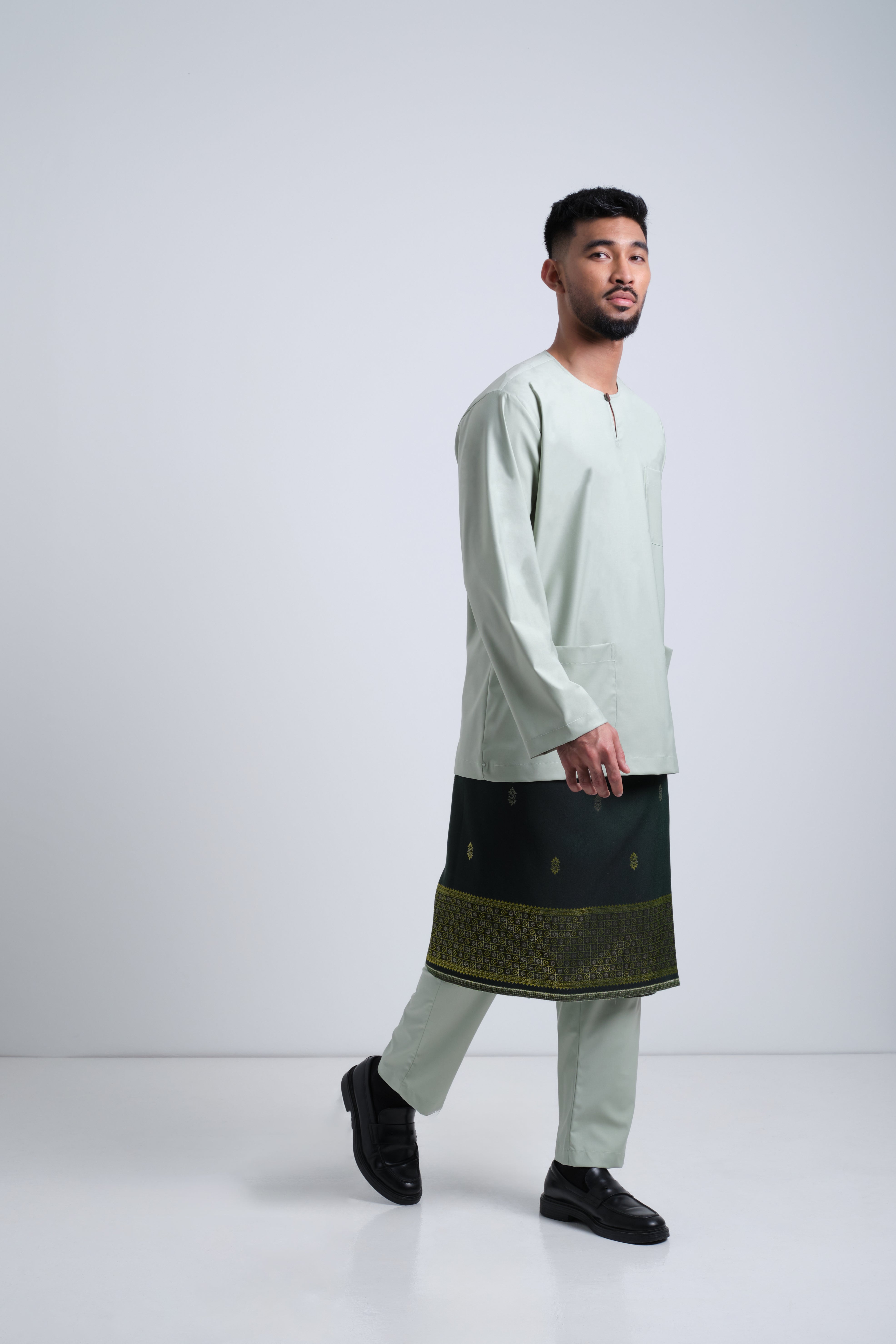 Patawali Classic Fit Baju Melayu Teluk Belanga - Mint Green