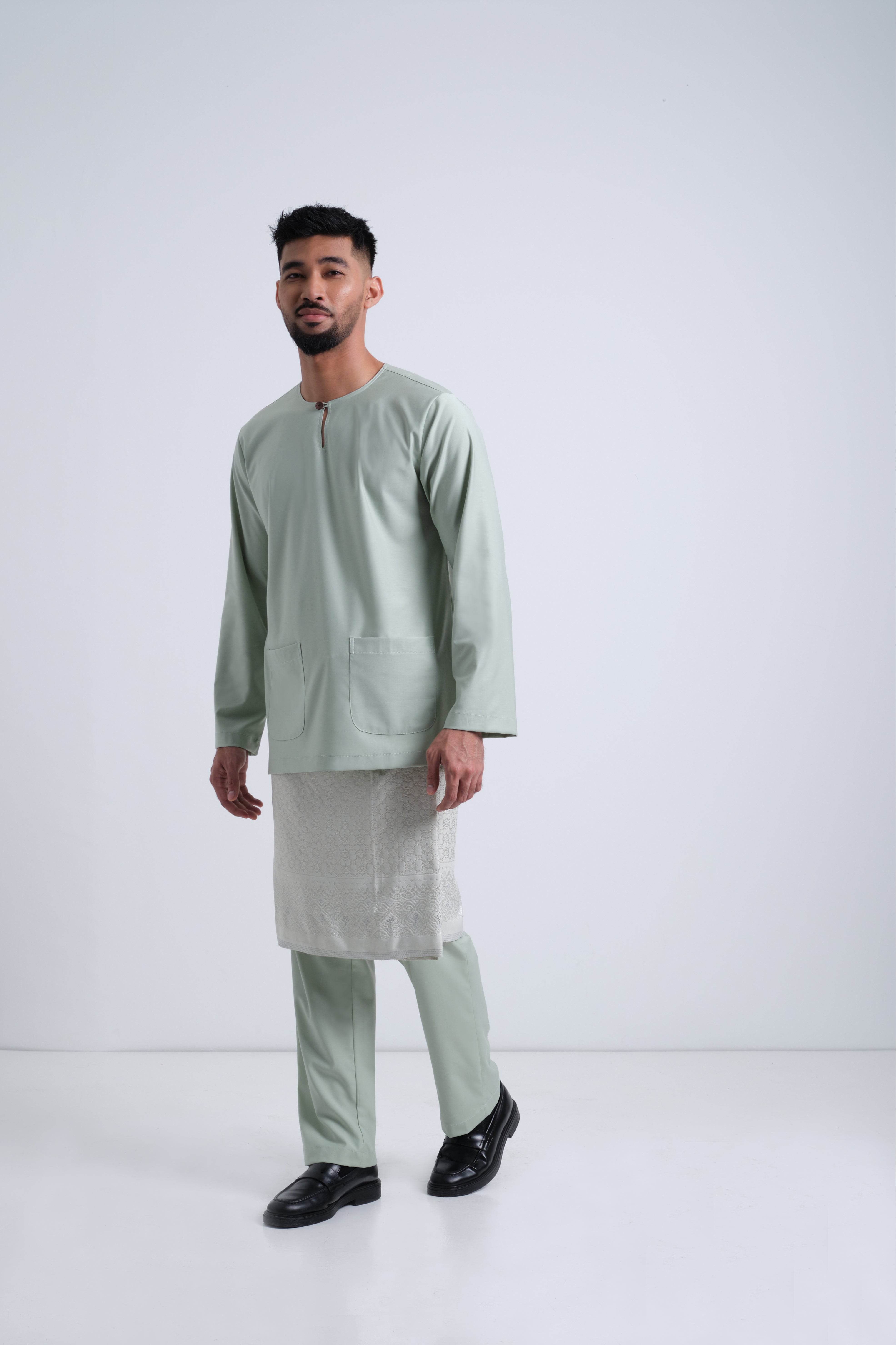 Patawali Modern Fit Baju Melayu Teluk Belanga - Mint Green
