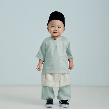 Patawali Baby Boys Baju Melayu Teluk Belanga - Mint Green