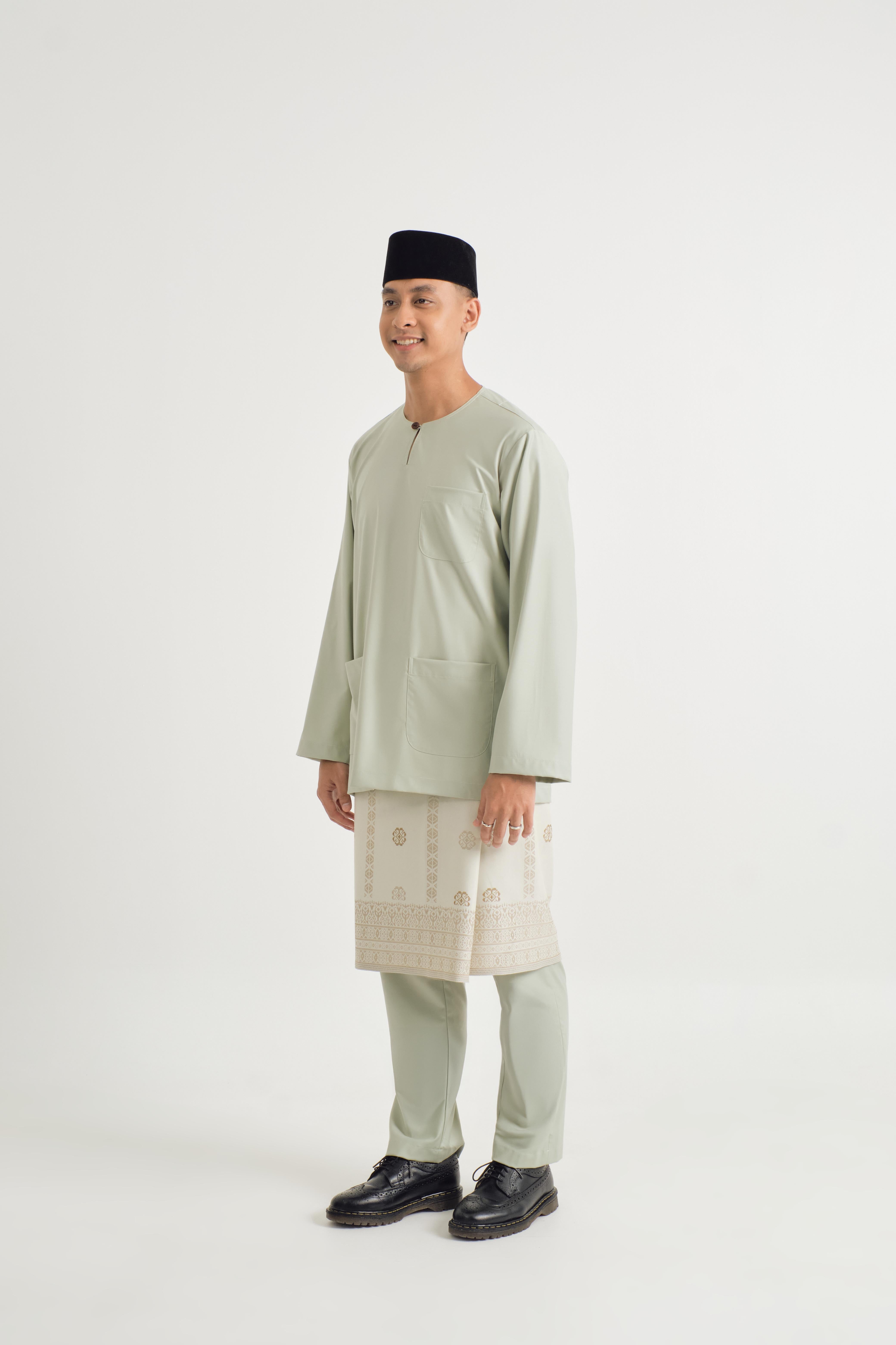 Patawali Classic Fit Baju Melayu Teluk Belanga - Mint Green