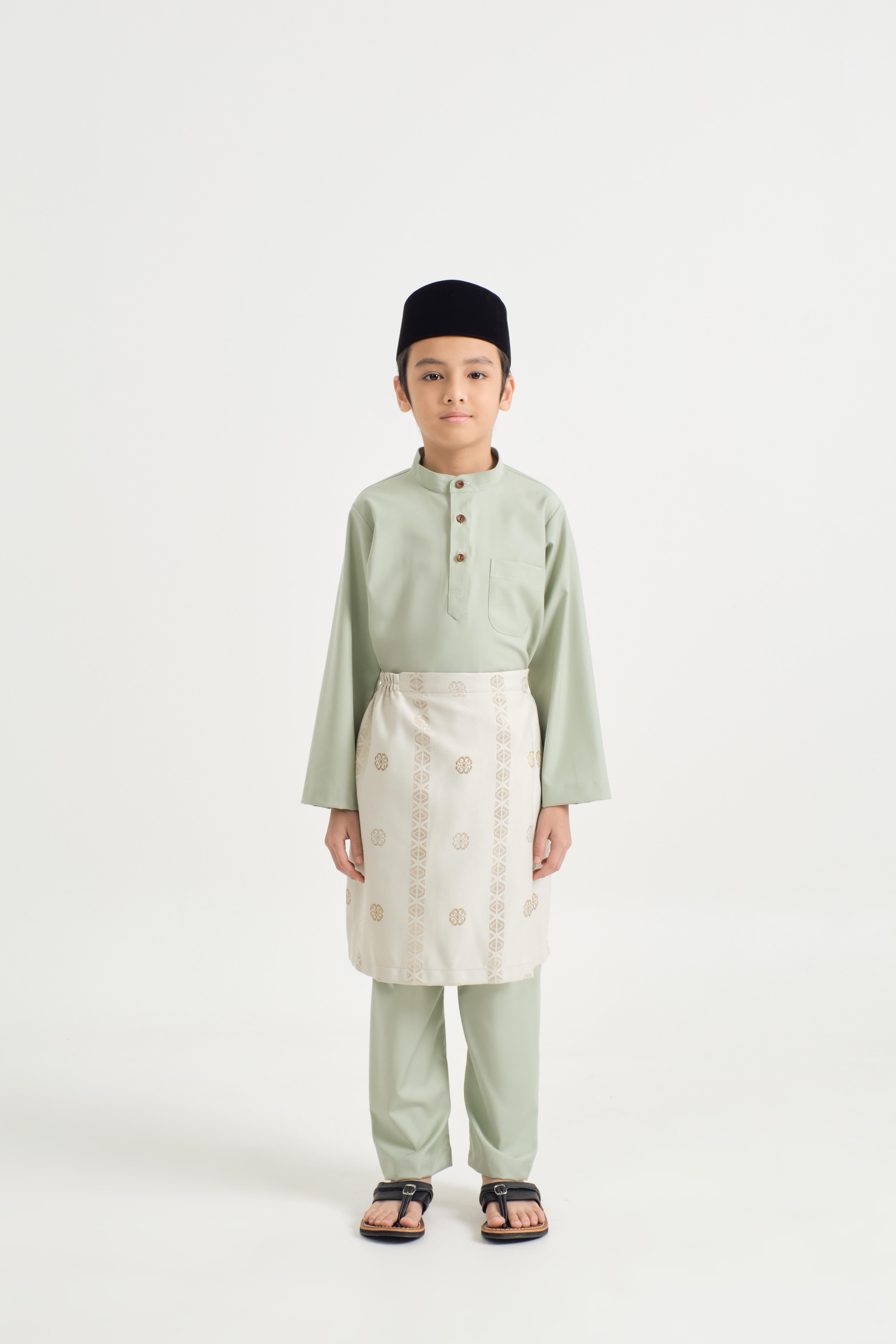 Patawali Boys Baju Melayu Cekak Musang - Mint Green