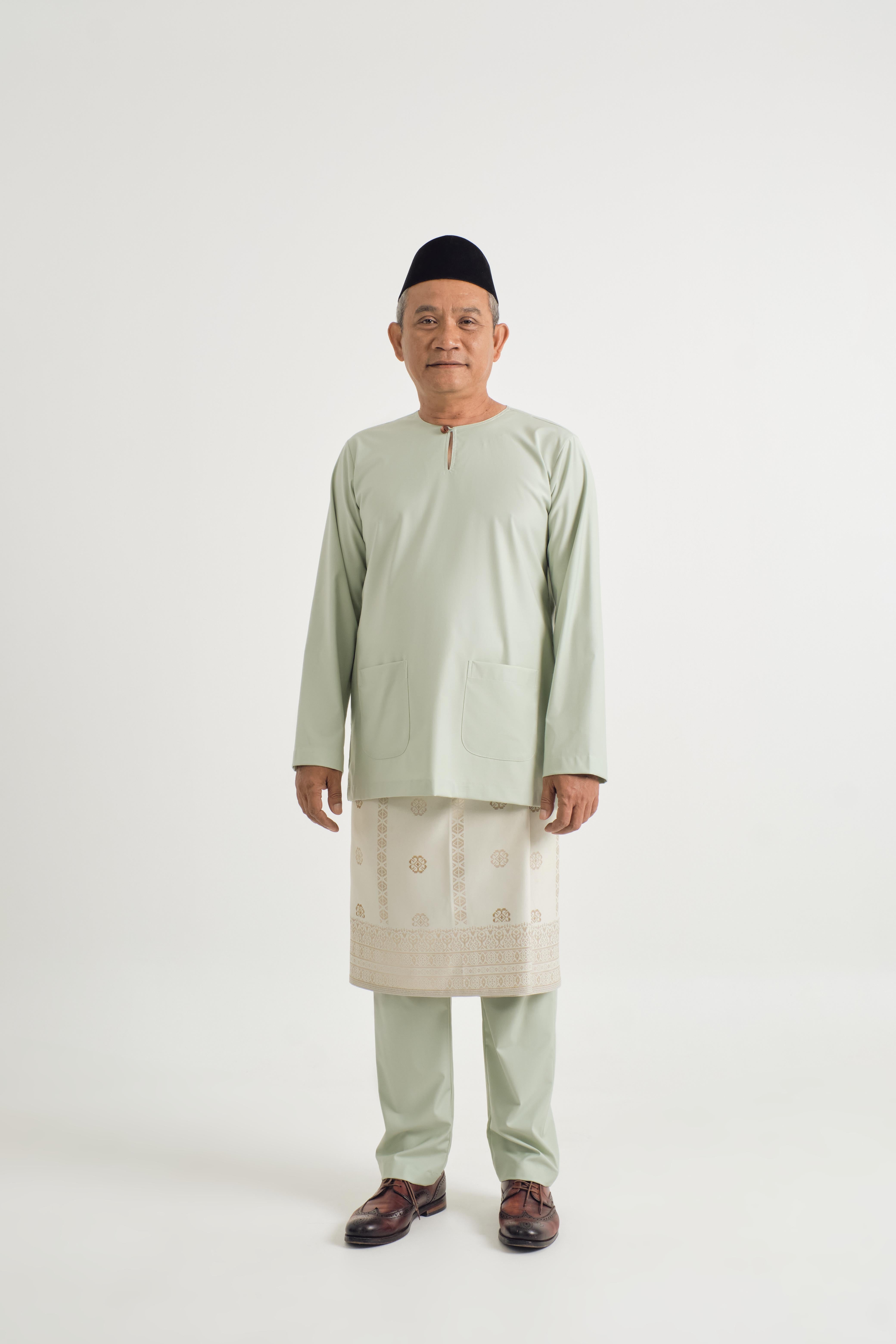 Patawali Modern Fit Baju Melayu Teluk Belanga - Mint Green