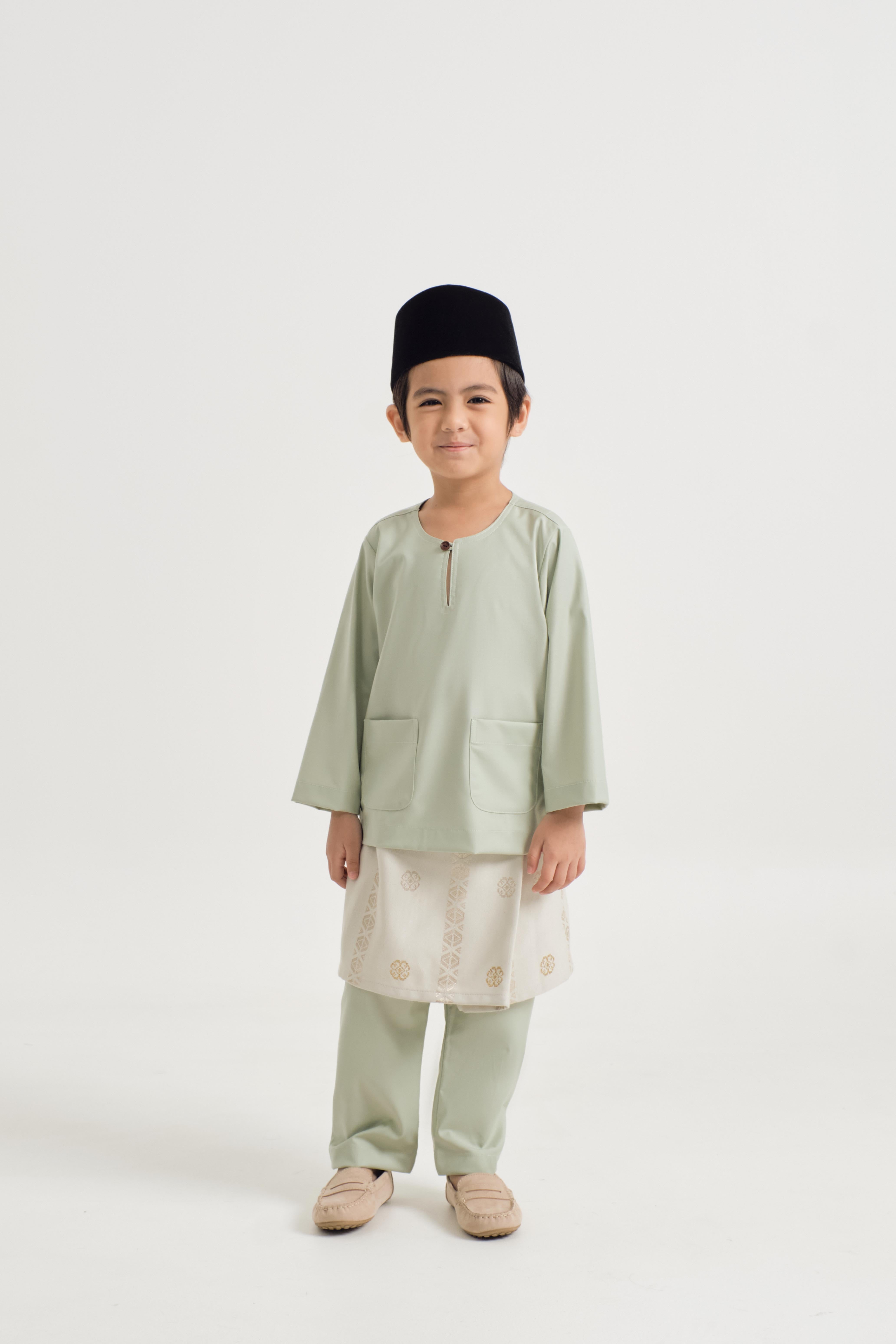 Patawali Boys Baju Melayu Teluk Belanga - Mint Green