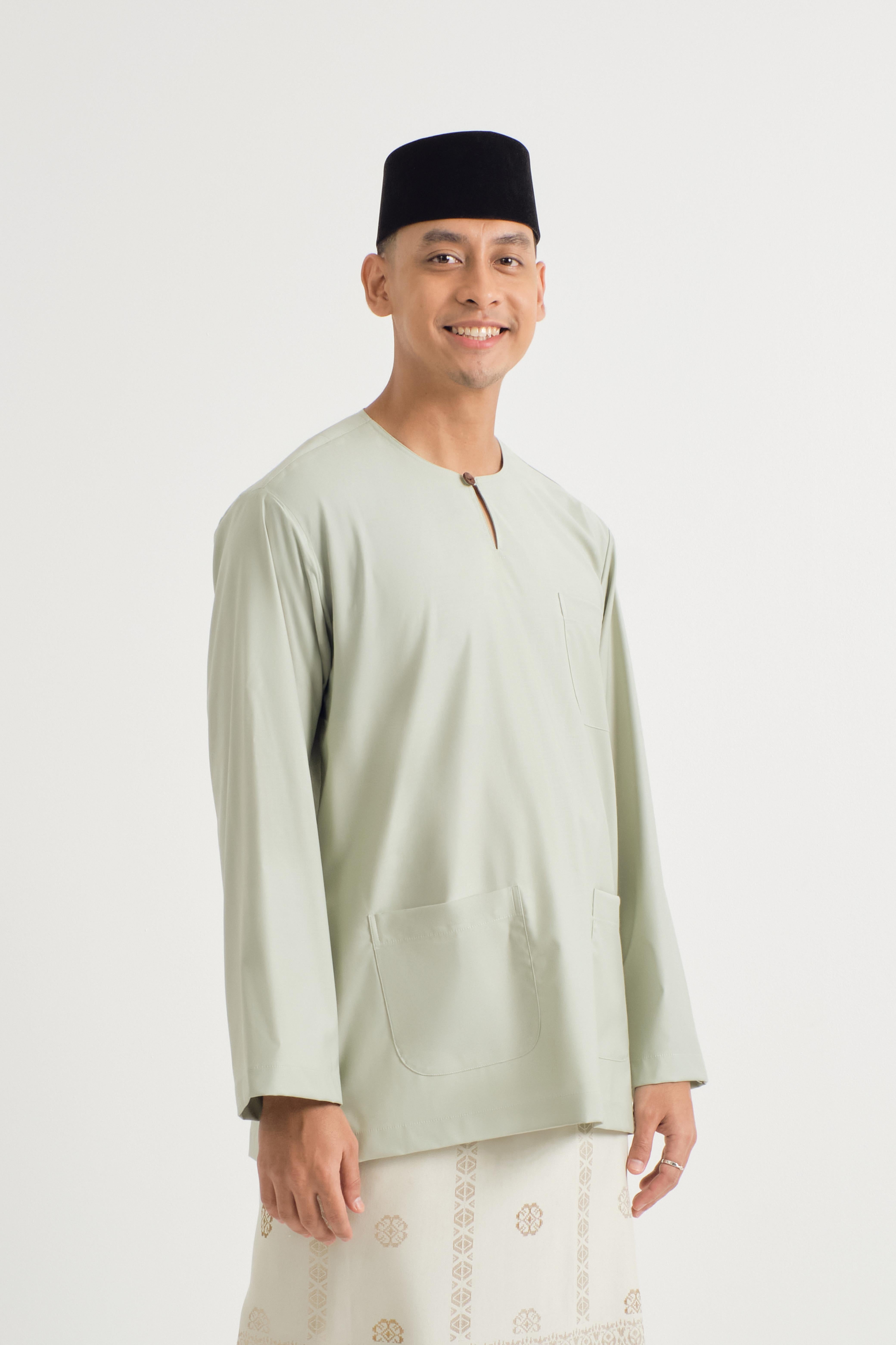 Patawali Classic Fit Baju Melayu Teluk Belanga - Mint Green